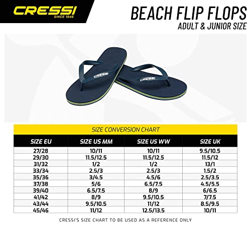 Detalle de Cressi Beach Flip Flops: infradito unisex per mare e piscina, verde/giallo, 35/36