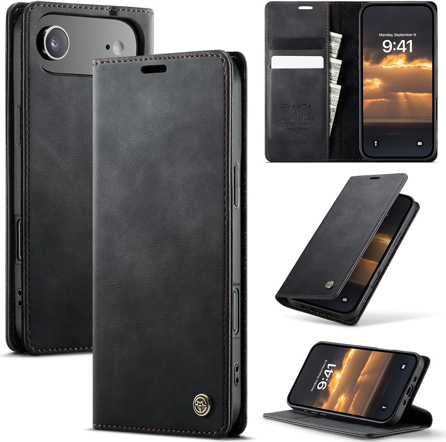 Detalle de Cracedily Schutzhülle Fur iPhone 17 Air – Klappbar, RFID-Schutz, Premium PU Leder, Standfunktion