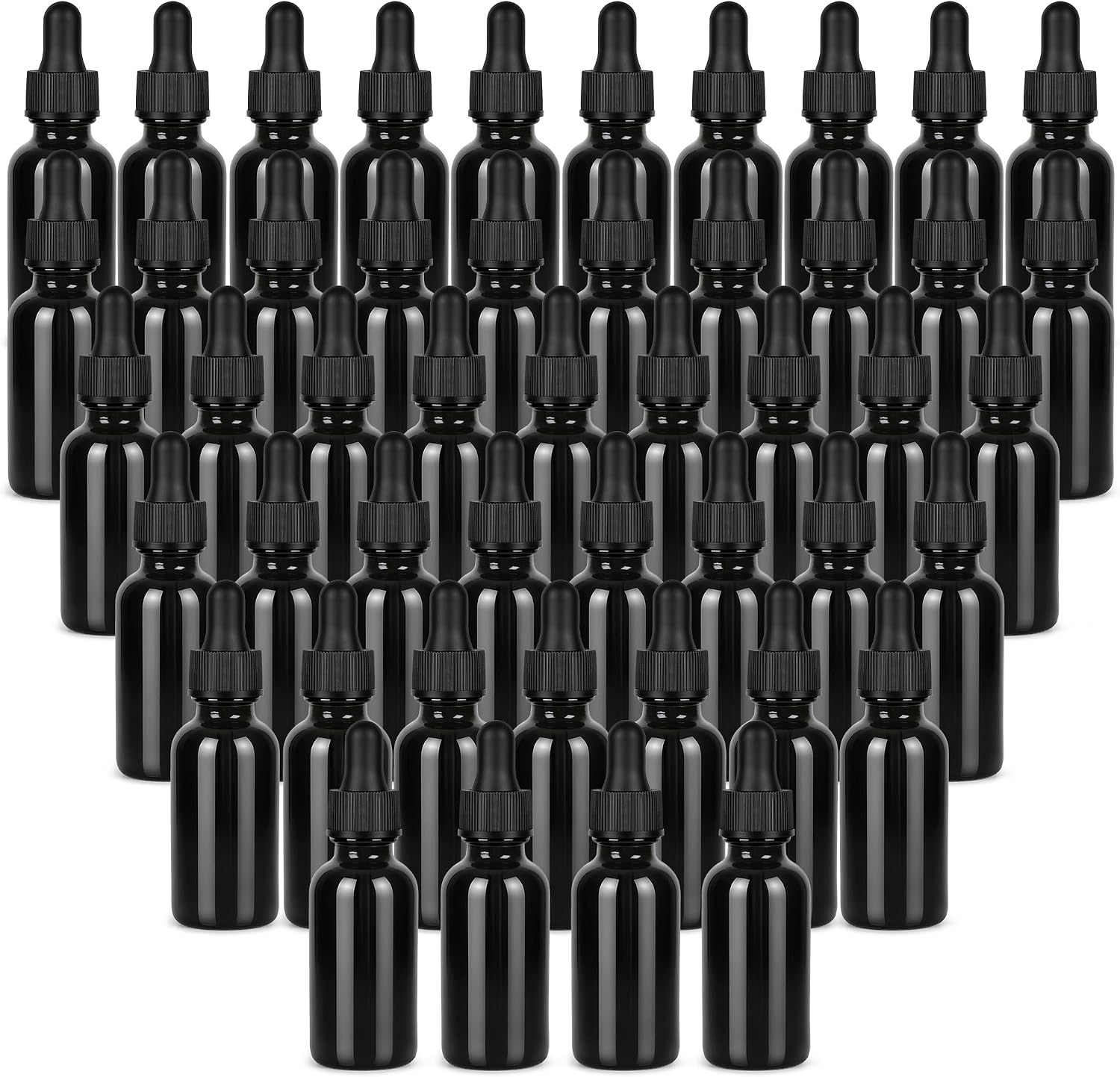 Detalle de EASTHOLGLS U-1-D-48 1 oz UV-Black Glass Dropper Bottles, 48-Pack
