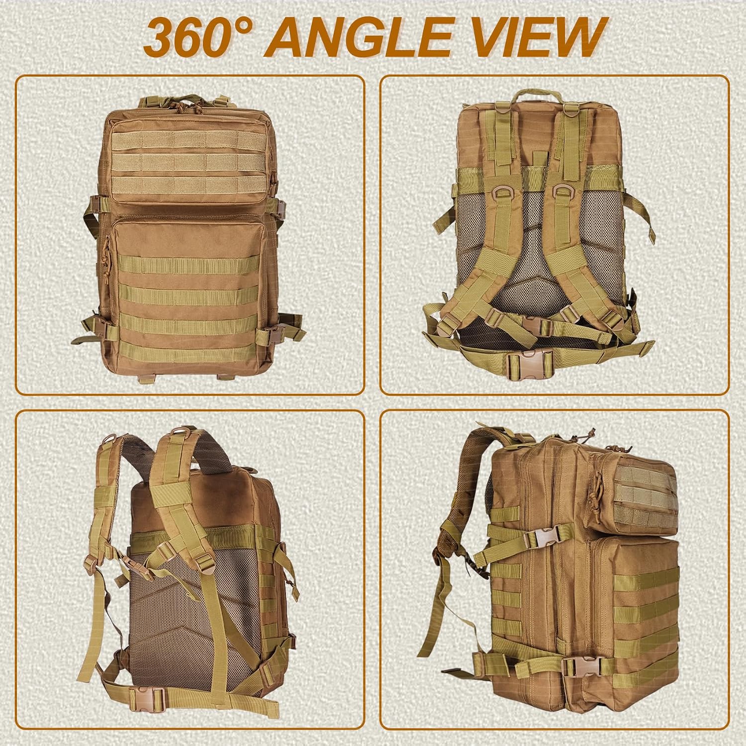 Detalle 2 de Militär Rucksack Herren 45L – Groß, wasserdicht, vielseitig einsetzbar