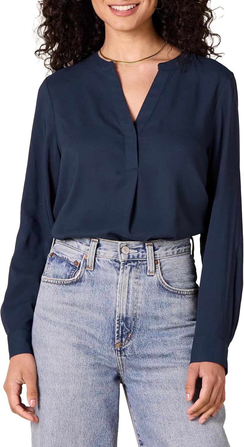Thumbnail 5 de Amazon Essentials Women’s Georgette Long-Sleeved Relaxed-Fit Popover Blouse