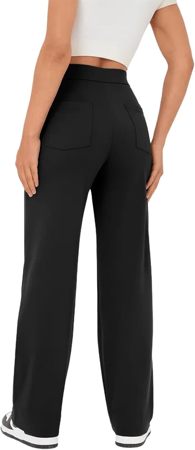 Thumbnail 1 de Glacspyg Yoga – Pantalon de survêtement femme taille haute à poches et bouton, coupe droite