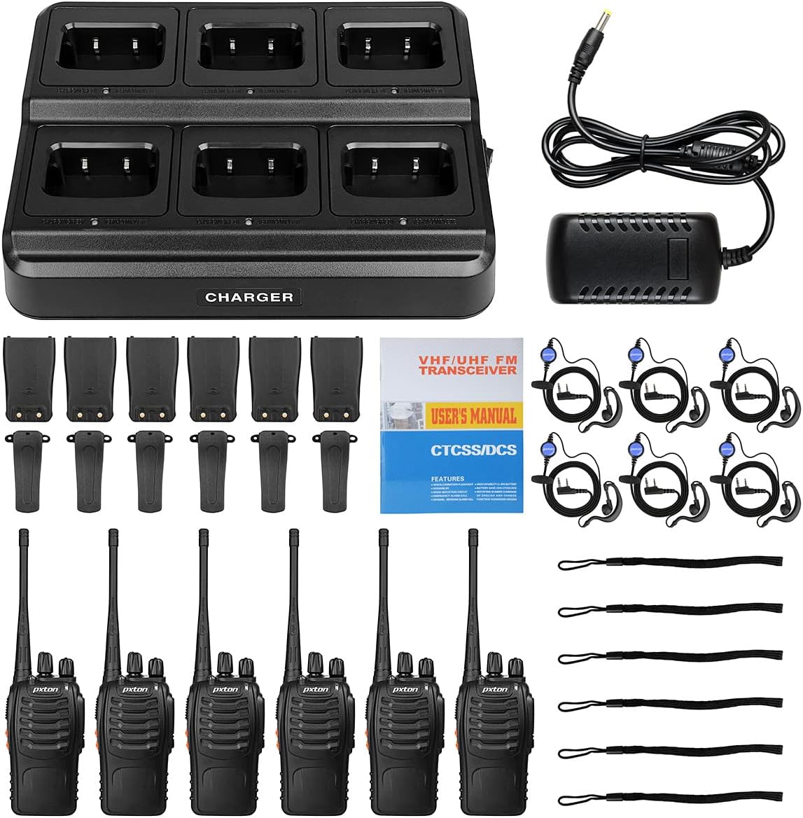 Thumbnail 5 de pxton PX-888S walkie talkies 6 Pack