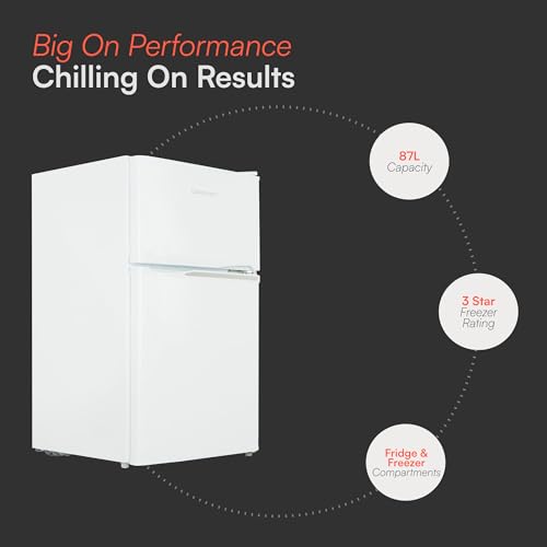 Detalle de Cookology 87L 47cm Under-Counter Fridge Freezer - White