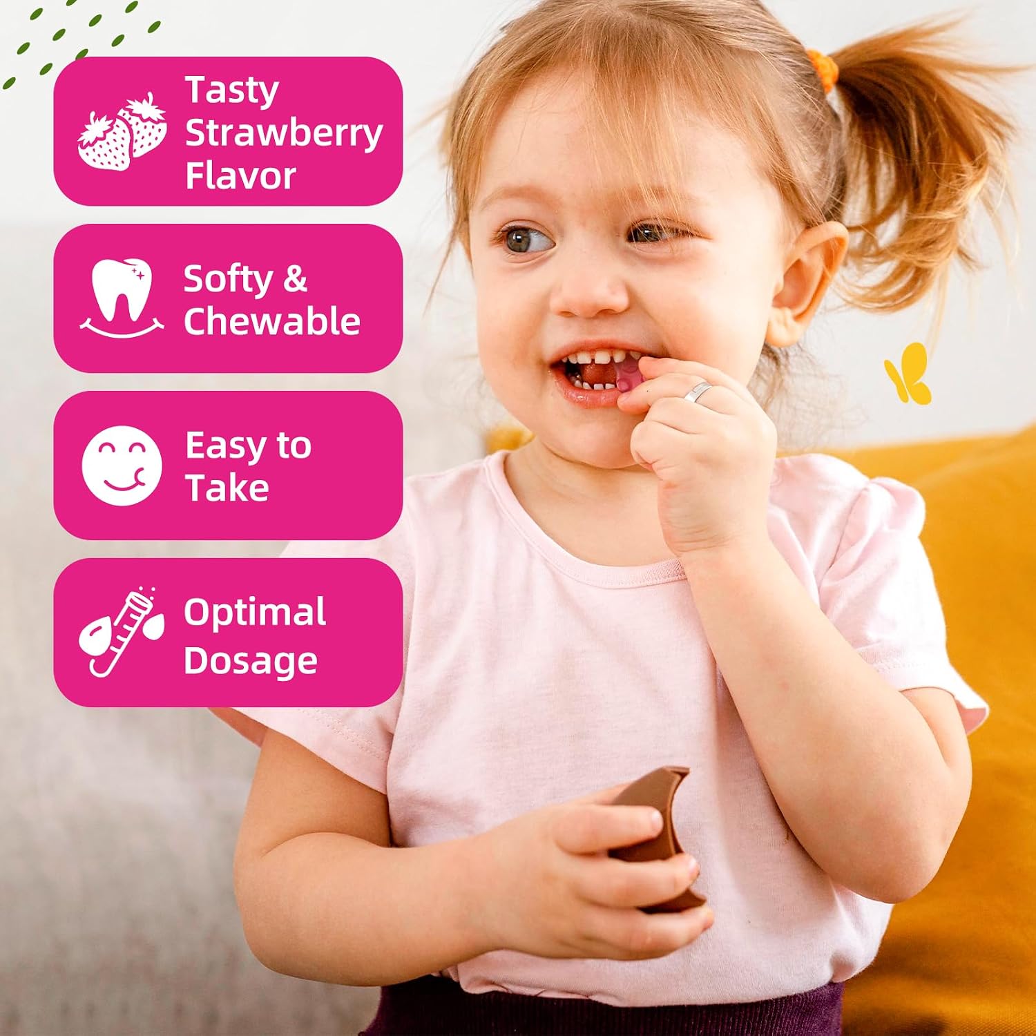 Detalle de ReviNutra Magnesium Gummies for Kids, Strawberry, Sugar-Free, 2-Pack