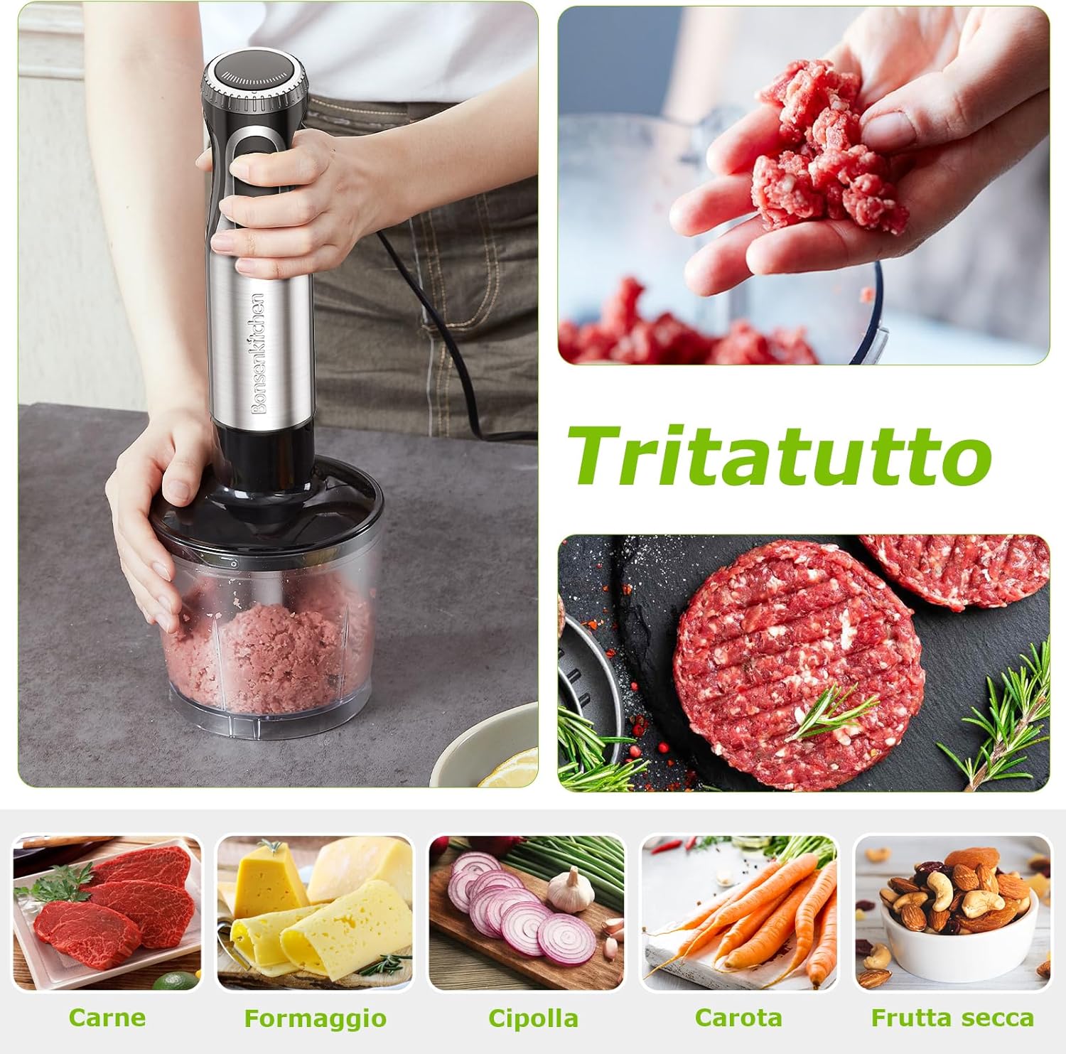 Thumbnail 4 de Bonsenkitchen Frullatore a Immersione Multifunzione 4 in 1 HB3203