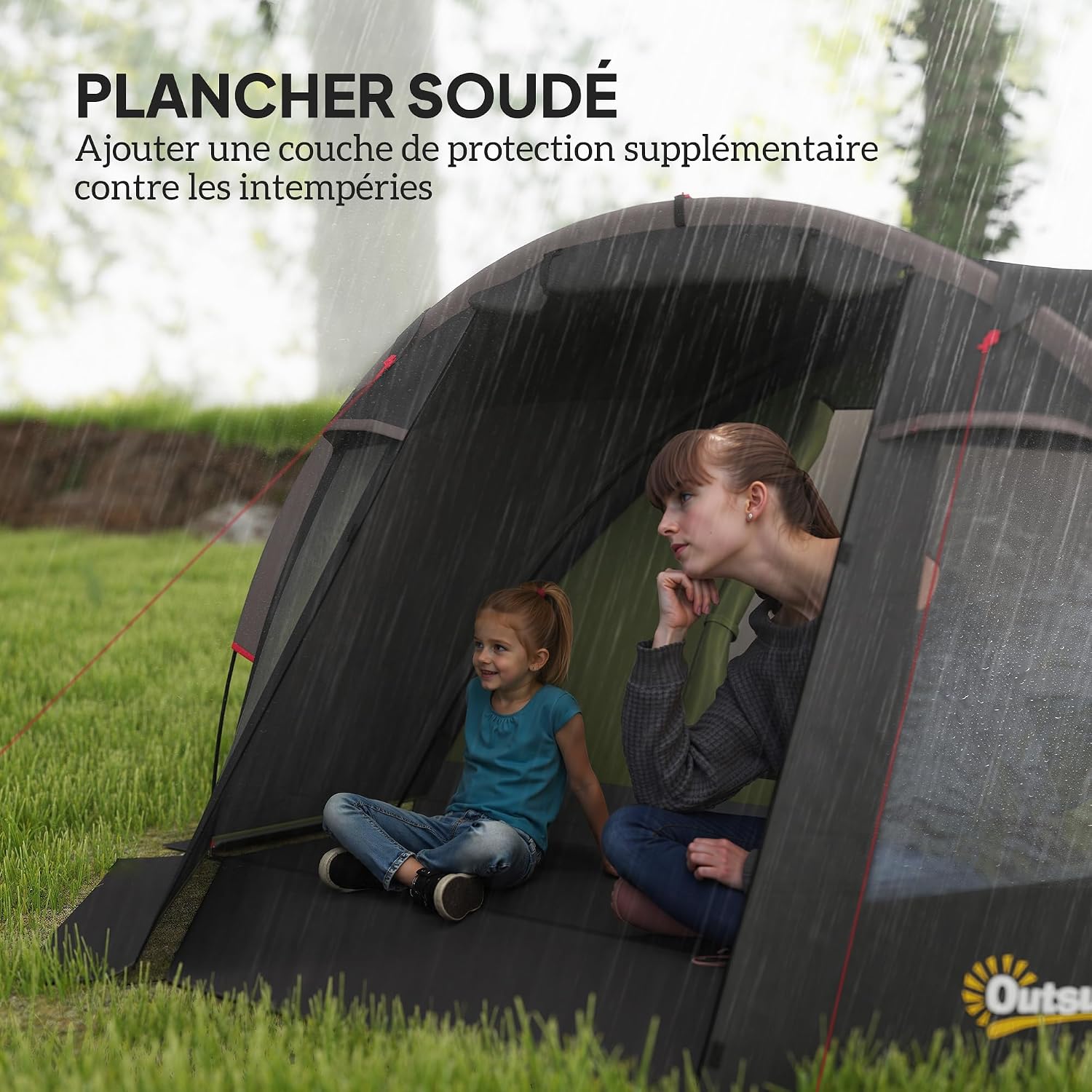 Thumbnail 3 de Outsunny Tente de Camping familiale 2-4 Personnes
