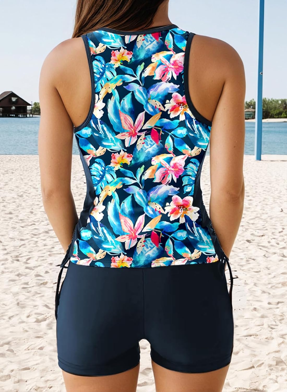 Thumbnail 2 de Dokotoo Women's Tankini Sets: Floral Two-Piece with High-Waisted Shorts
