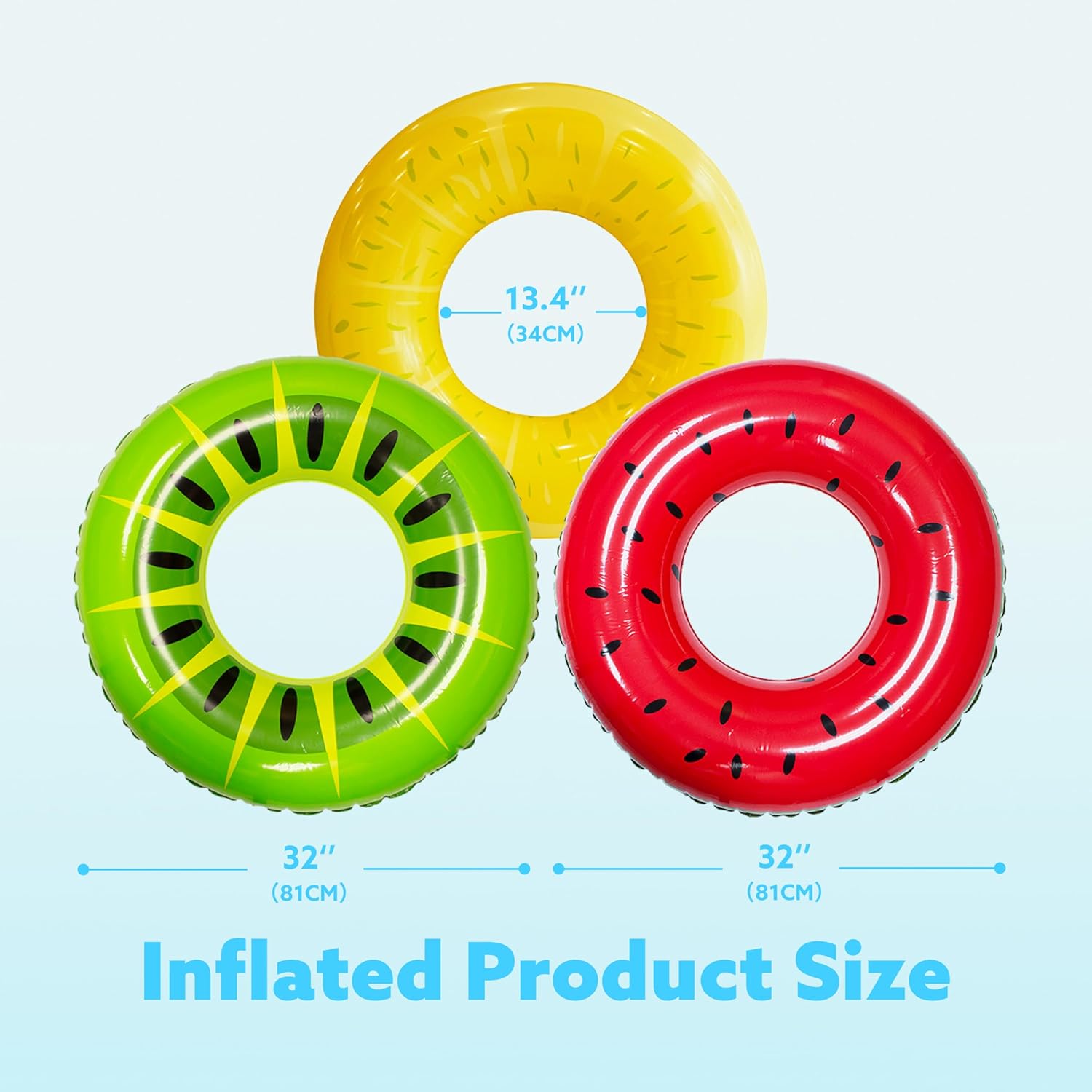 Thumbnail 5 de JOYIN 3er-Set aufblasbare Schwimmreifen mit Glitzer, 32,5"/82,55 cm – Pool- & Sommer-Party-Floats