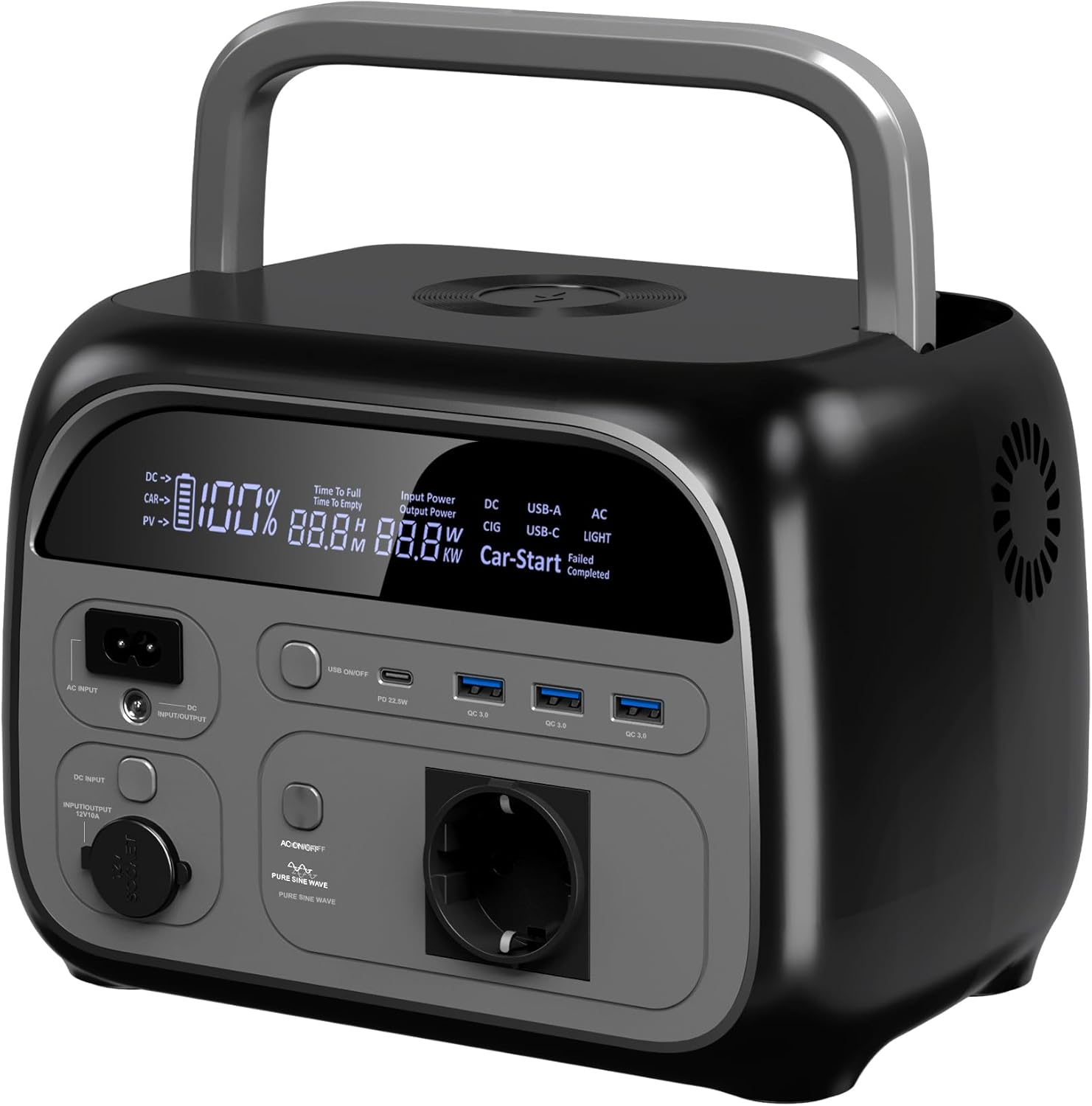 Detalle de CTOLITY Power Station portatile da 345 Wh: generatore solare da 500 W per campeggio ed emergenze