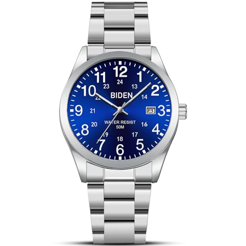 Detalle de LN LENQIN Orologio Uomo Acciaio Inox Analogico Quarzo Datario Impermeabile