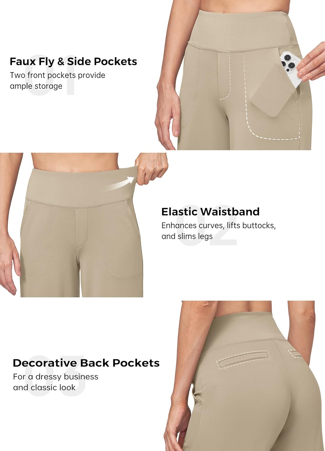 Thumbnail 4 de WILLIT Women’s Wide-Leg Yoga Pants Work Pants with Pockets (High Waist, 28"/30"/32")