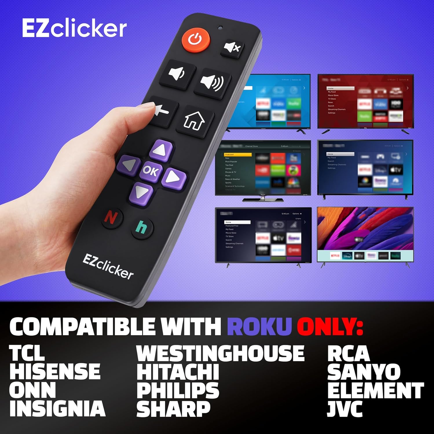 Thumbnail 4 de Roku Replacement TV Remote Big Button with Easy Use