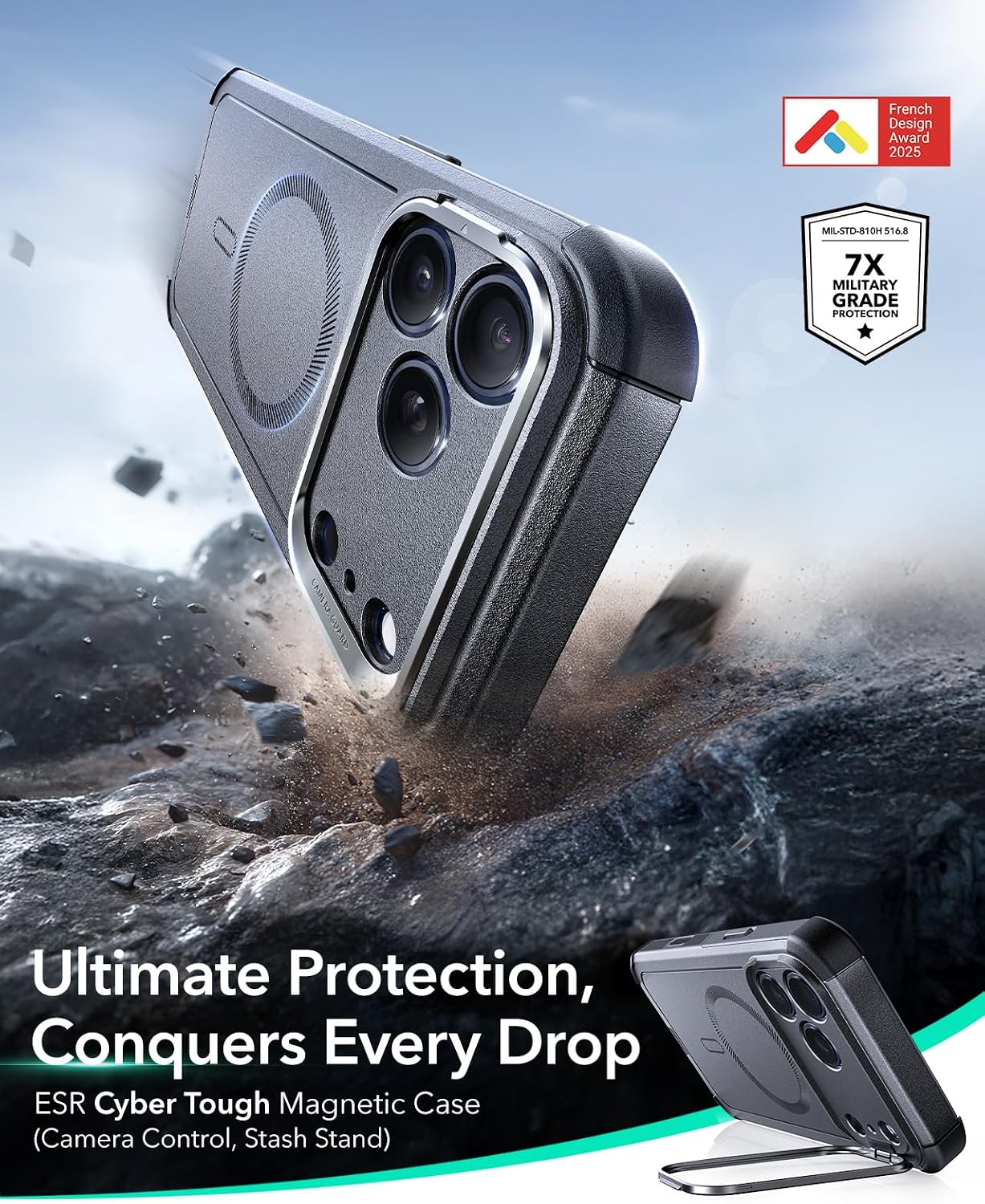 Detalle de ESR iPhone 17 Pro Case with 7X Drop Protection