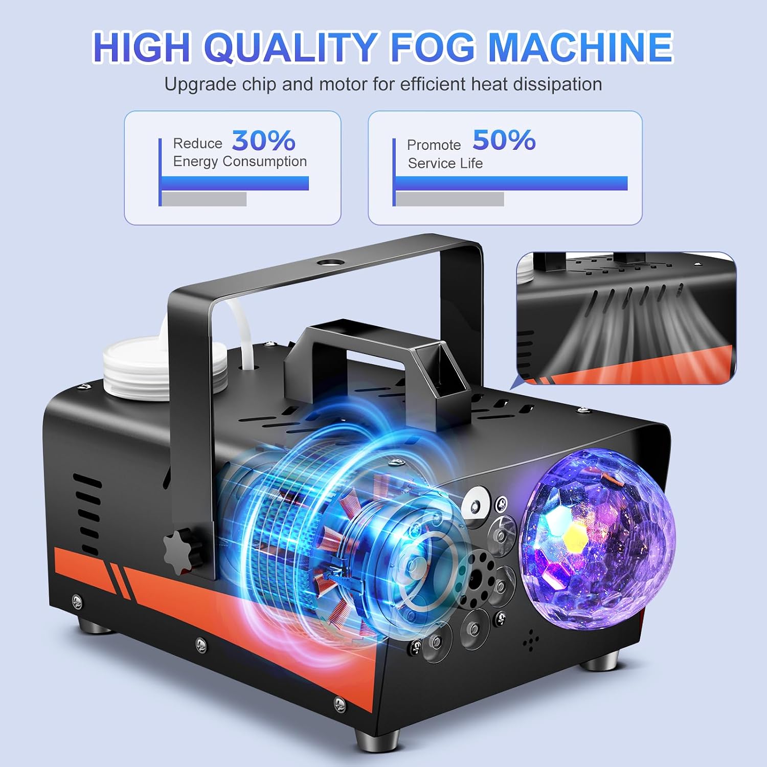 Thumbnail 5 de Dashsafe 800W Fog Machine with 4500CFM and RGB Disco Lights