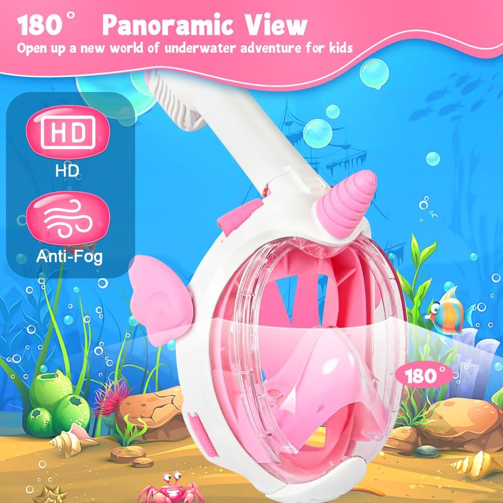 Thumbnail 3 de AOOSA kinder-snorkelmasker met 180° zicht en Dry Top-snorkel