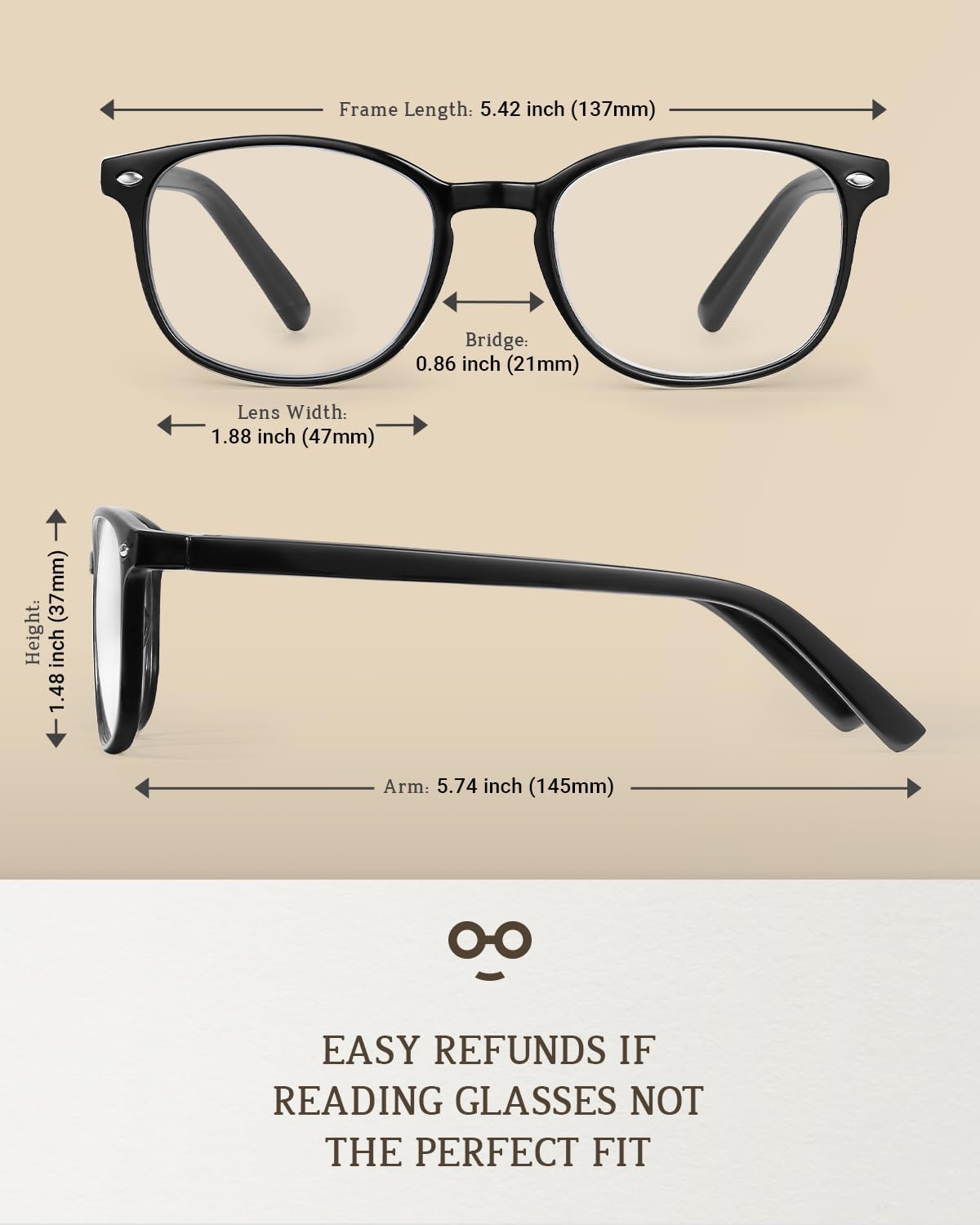 Detalle 2 de JOLISU 5-Pack Reading Glasses with Blue-Light-Blocking Lenses and Spring Hinges