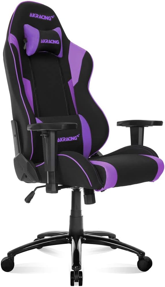 Detalle de AKRacing Wolf ゲーミングチェア パープル ファブリック張地・最大180度リクライニング・ランバーサポート