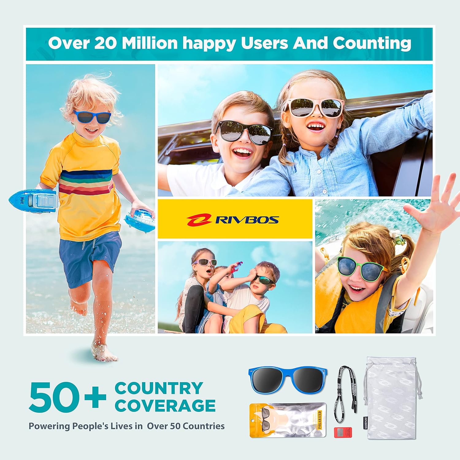 Thumbnail 5 de RIVBOS Kids Polarized Sunglasses UV400 3-10
