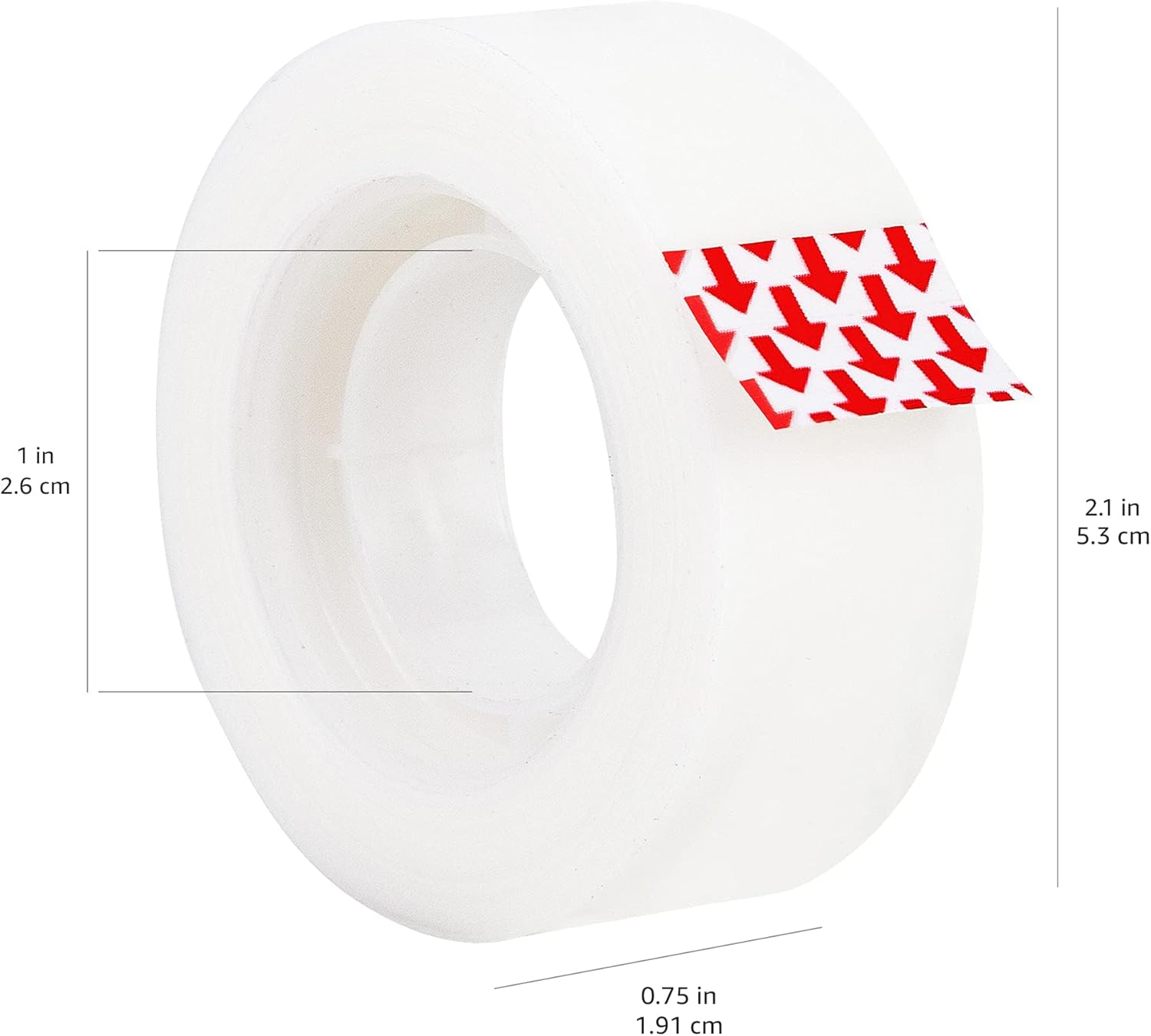 Detalle de Amazon Basics Rubans adhésifs mat — lot de 6, 1,9 cm x 2540 cm, translucide