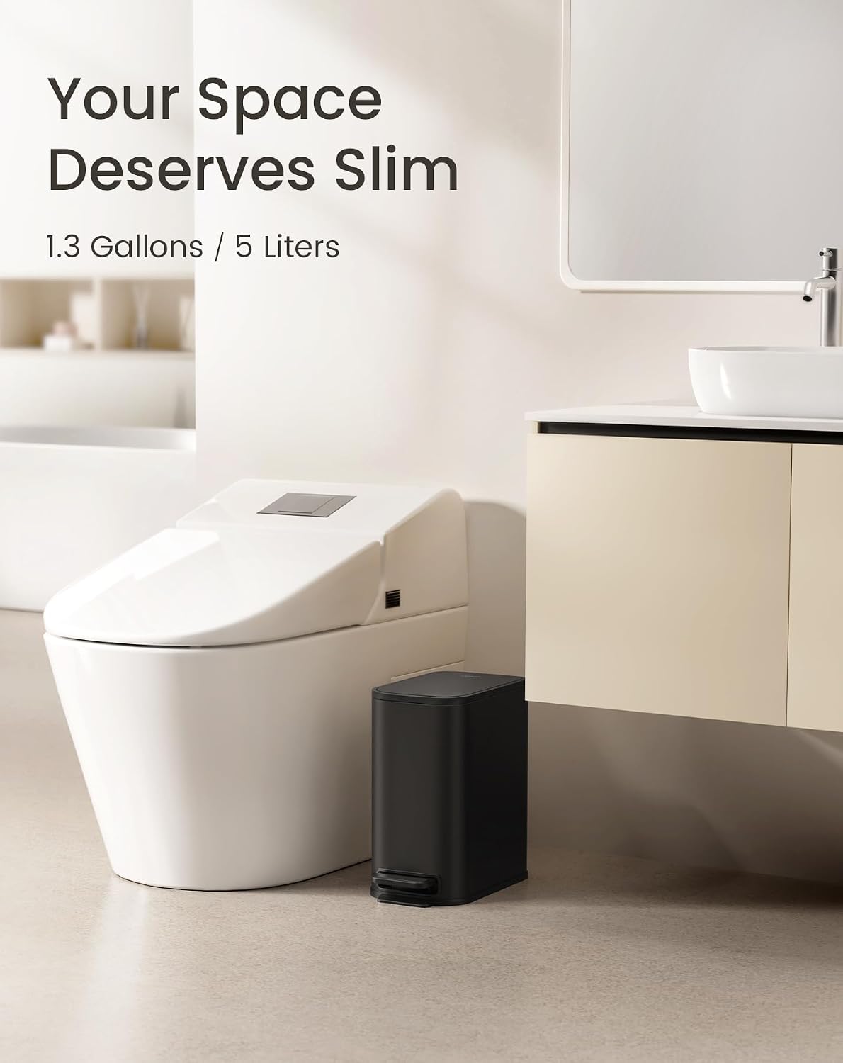 Detalle 2 de Cesun Small Bathroom Trash Can, 1.3 gal
