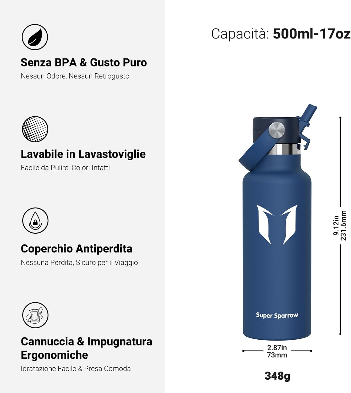 Detalle de Super Sparrow Borraccia Termica 500ml