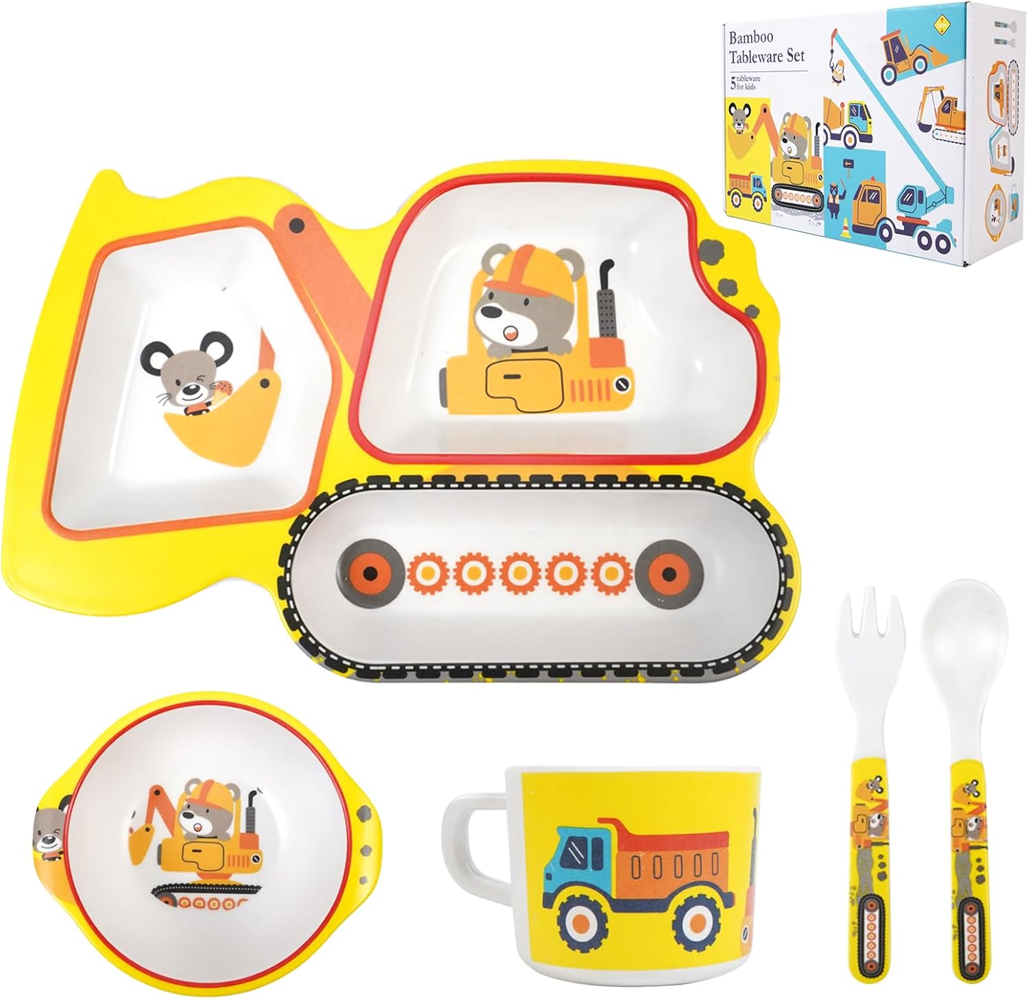 Detalle de Bamboo Toddler Dinnerware Set