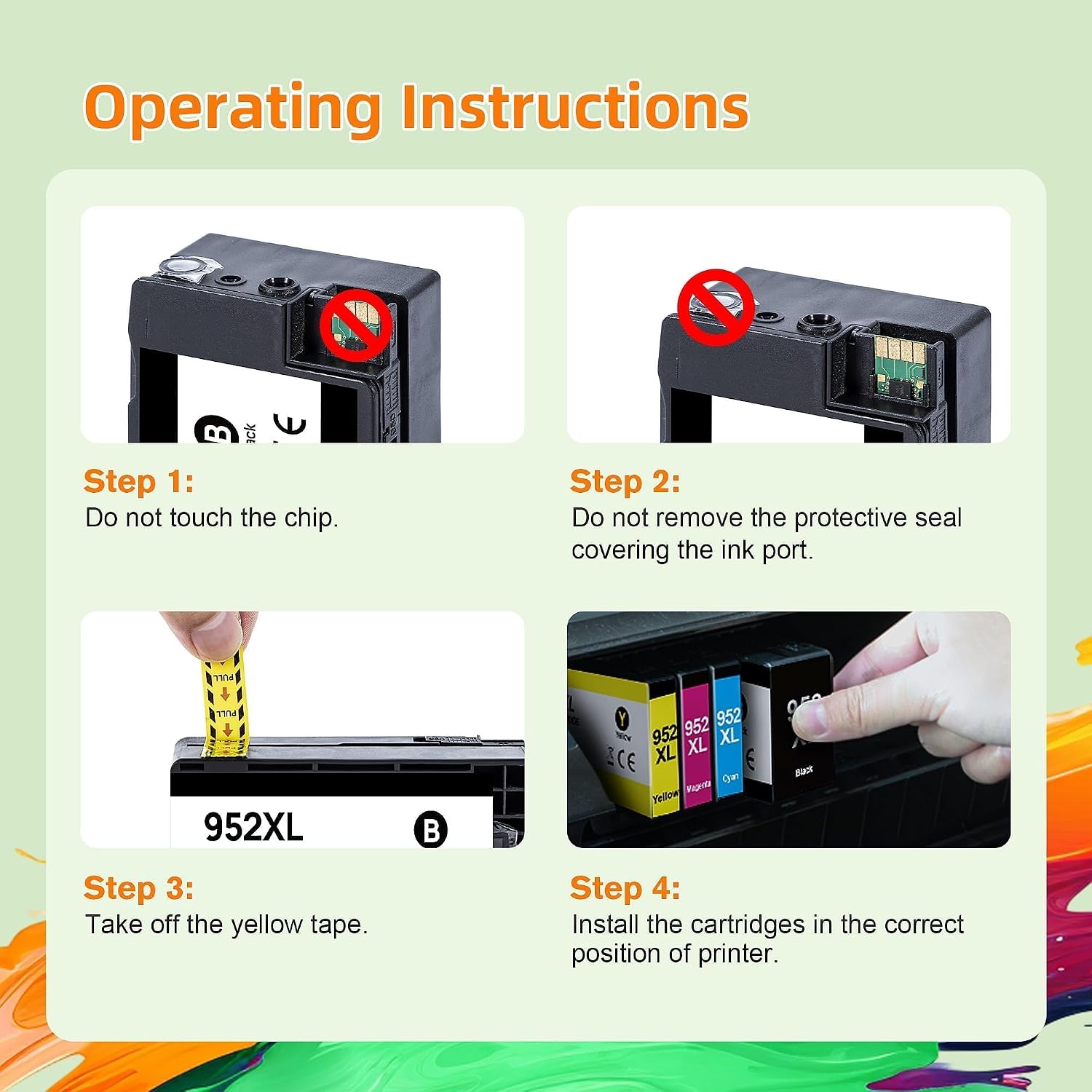 Detalle 2 de Gagalay 936XL Ink Cartridge 4-Pack, High-Yield Black and Color