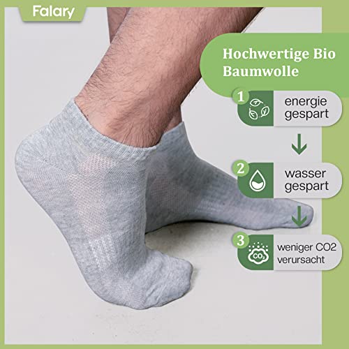 Thumbnail 1 de FALARY Sneaker-Socken 43–46, 10 Paar, atmungsaktives Netz, Schwarz/Grau