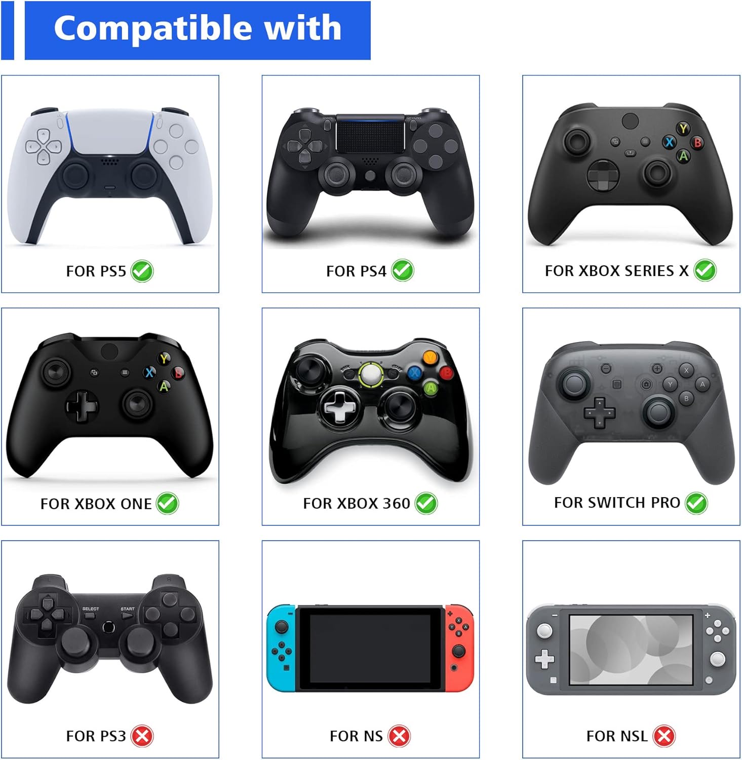 Detalle 2 de PlayVital Oni Demons Thumb Grip Caps for PS5/4, Xbox Series X/S & Switch Pro Controller