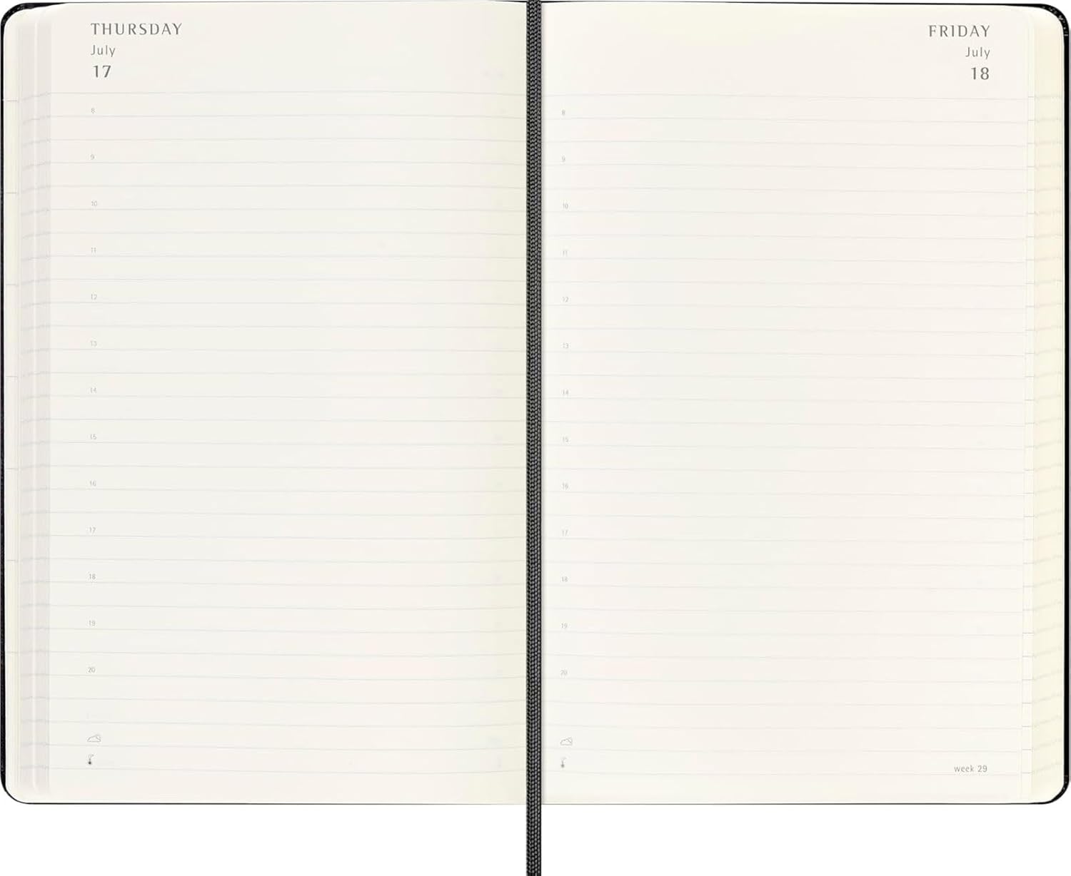 Thumbnail 4 de Moleskine Tageskalender 2025–2026 (18 Monate) 13 x 21 cm, Schwarz – harter Einband mit Gummiband