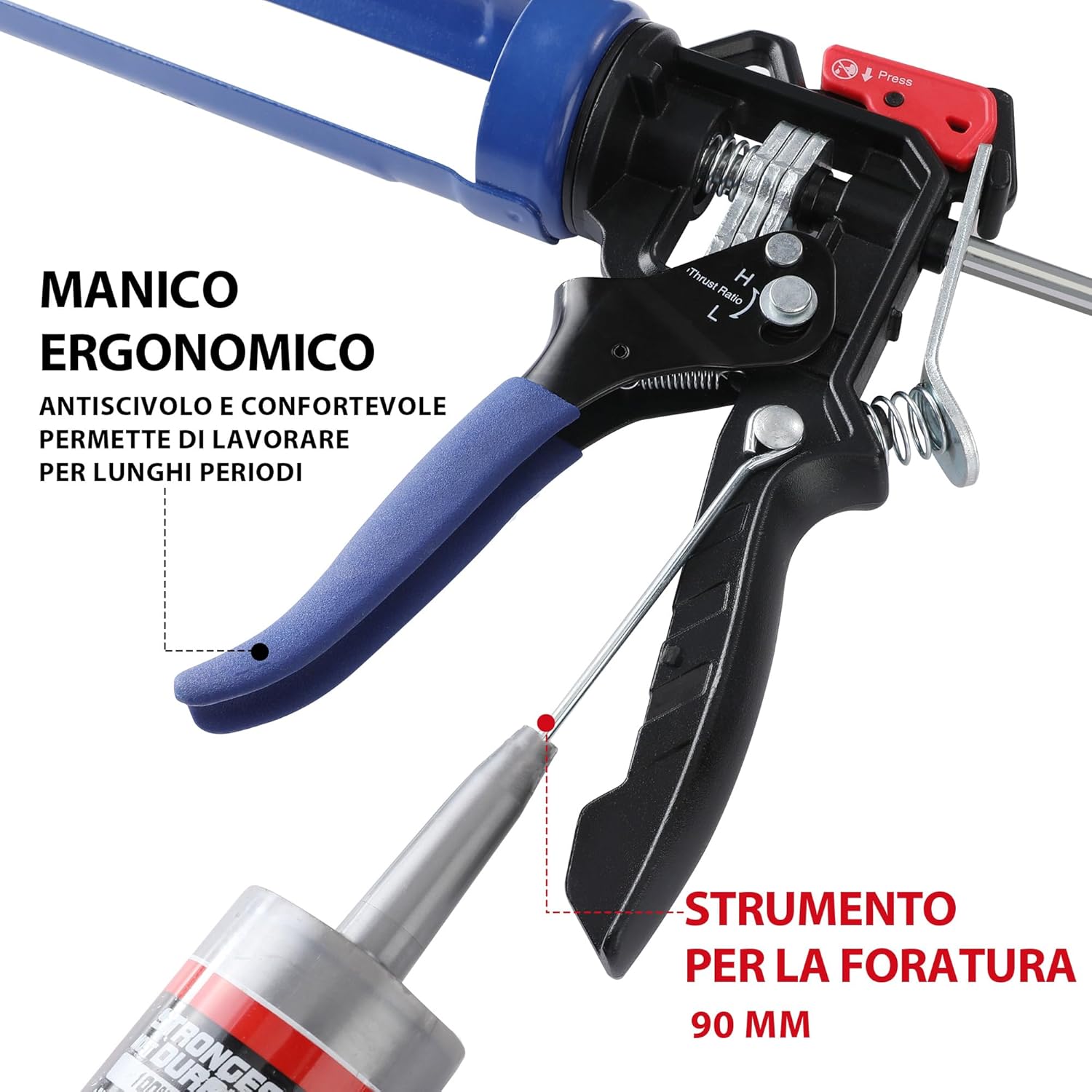 Thumbnail 3 de WORKPRO Pistola Silicone 310ml 🛠️