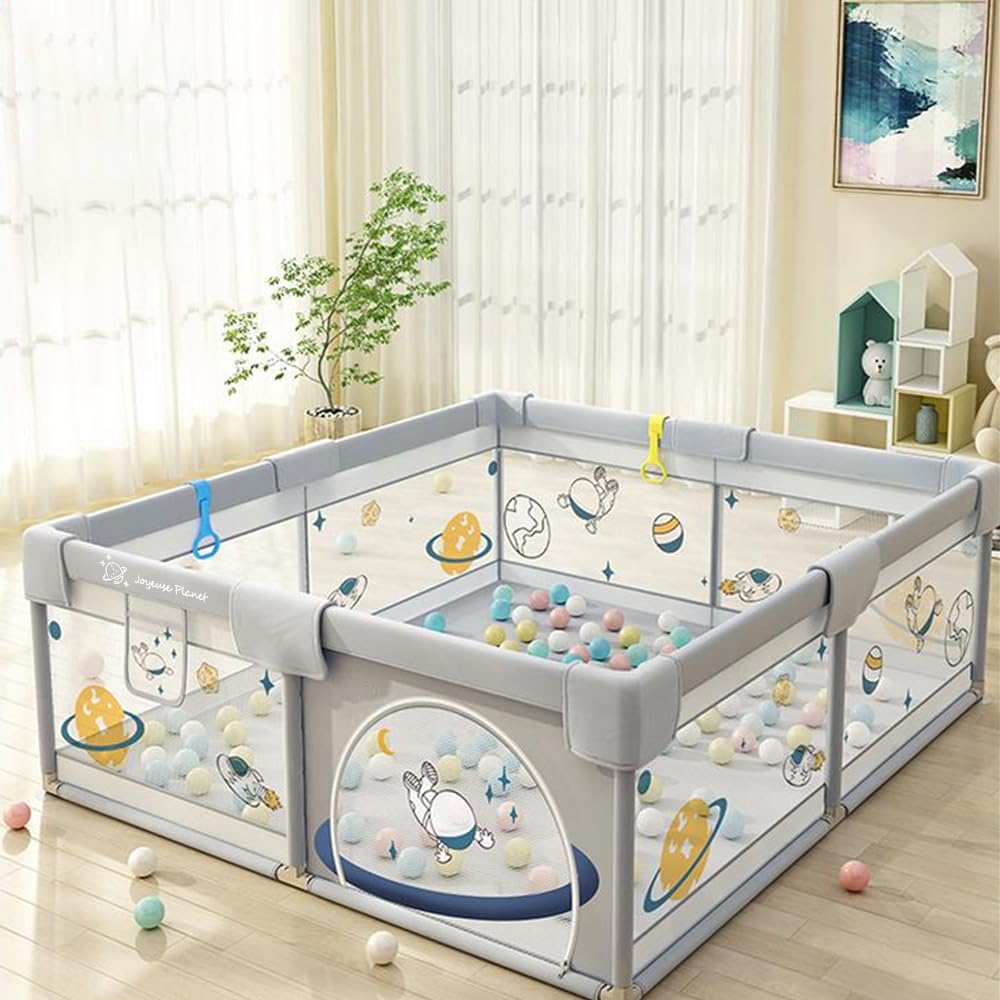 Thumbnail 1 de Joyeuse Planet Parc bébé complet avec Tapis — 120 × 120 cm, Oxford, filet respirant et ventouses