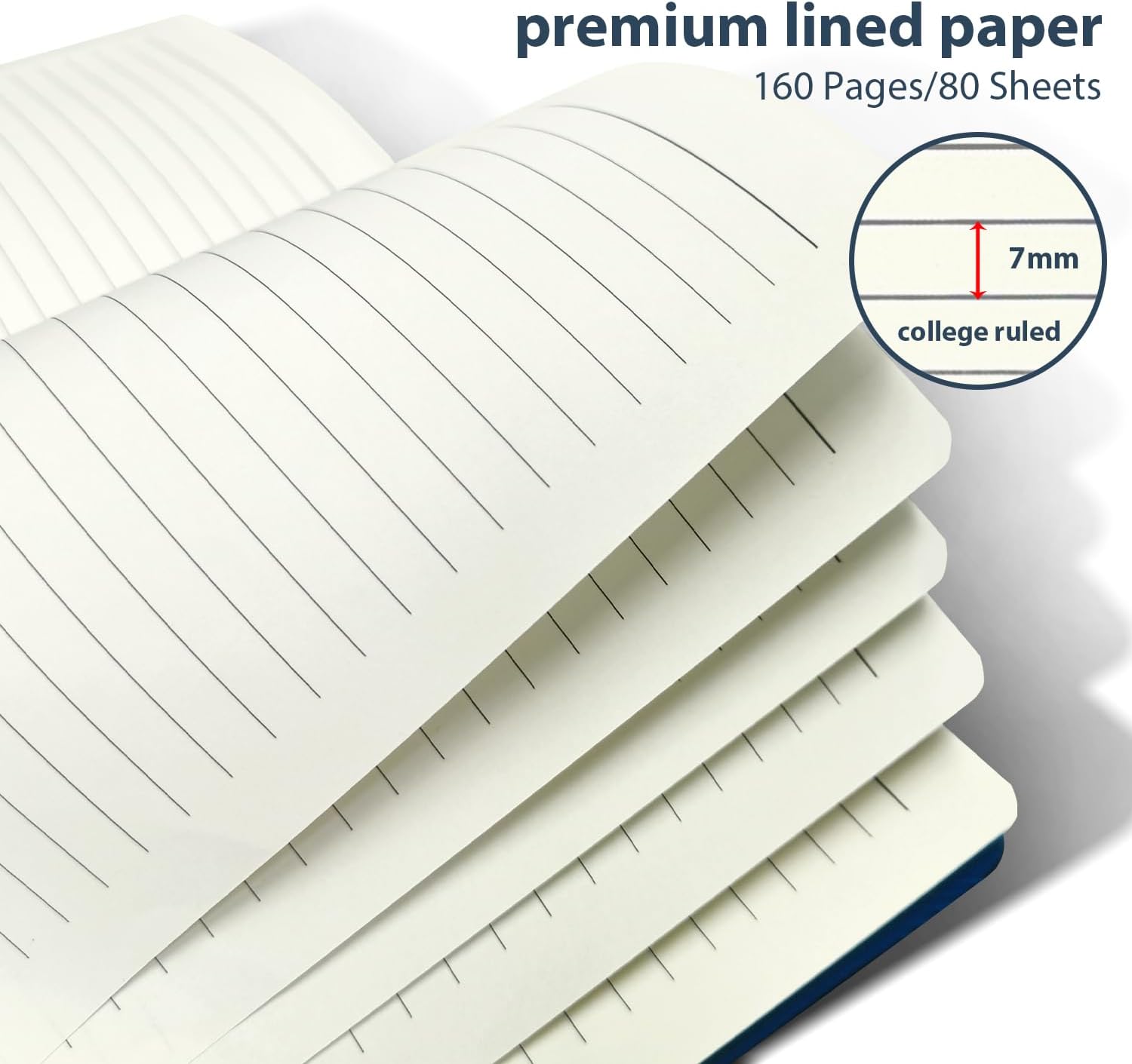 Thumbnail 3 de DWIYITTN A5 Spiral Notebook, 160 Lined Pages, Hardcover, Navy Blue