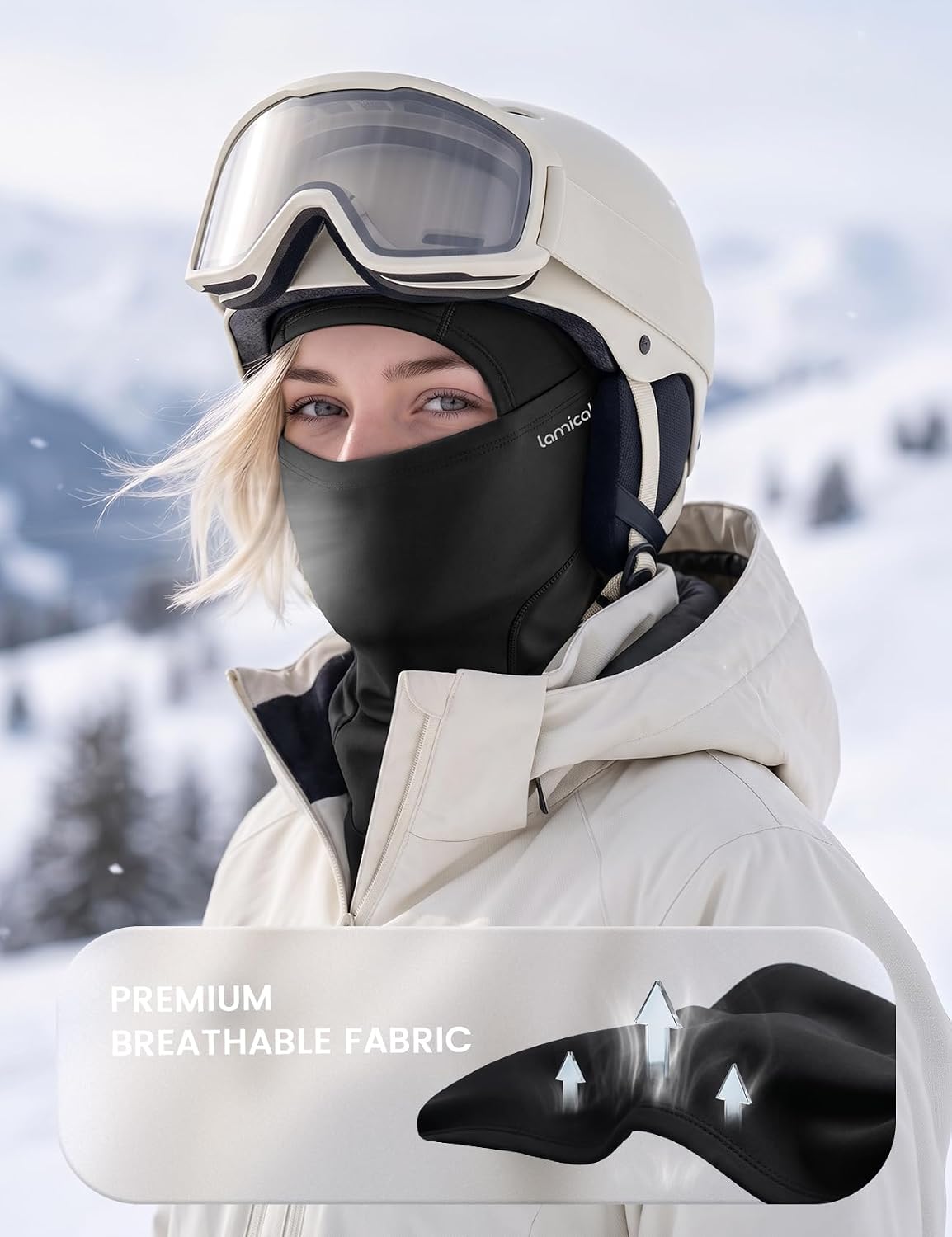 Thumbnail 3 de Lamicall BCPB01 Winter Balaclava, Elastic Thermal Mask for Cycling and Skiing