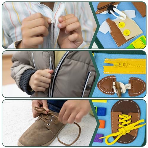 Thumbnail 6 de BONNYCO Busy Board Montessori en feutre – Mallette d’activités pour motricité fine