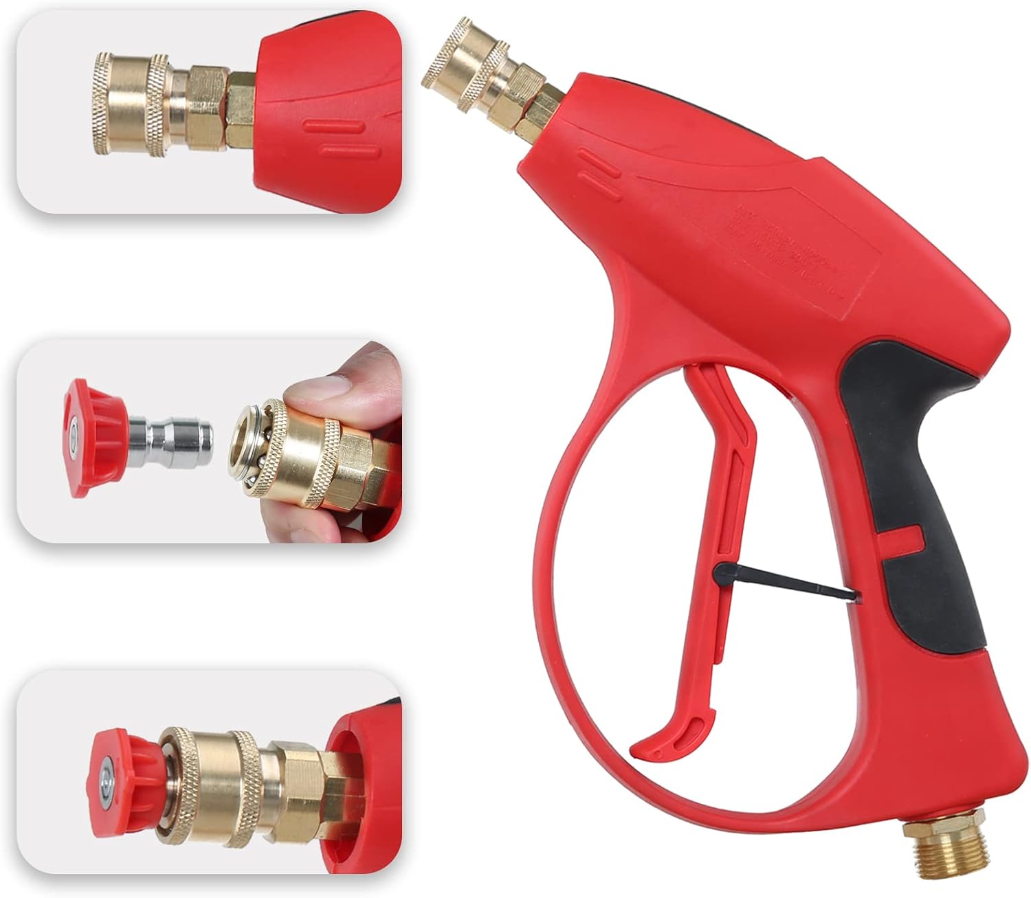 Detalle de Sooprinse Short Pressure Washer Gun 3000 PSI with 7-Inch Curved Wand and 5 Nozzle Tips