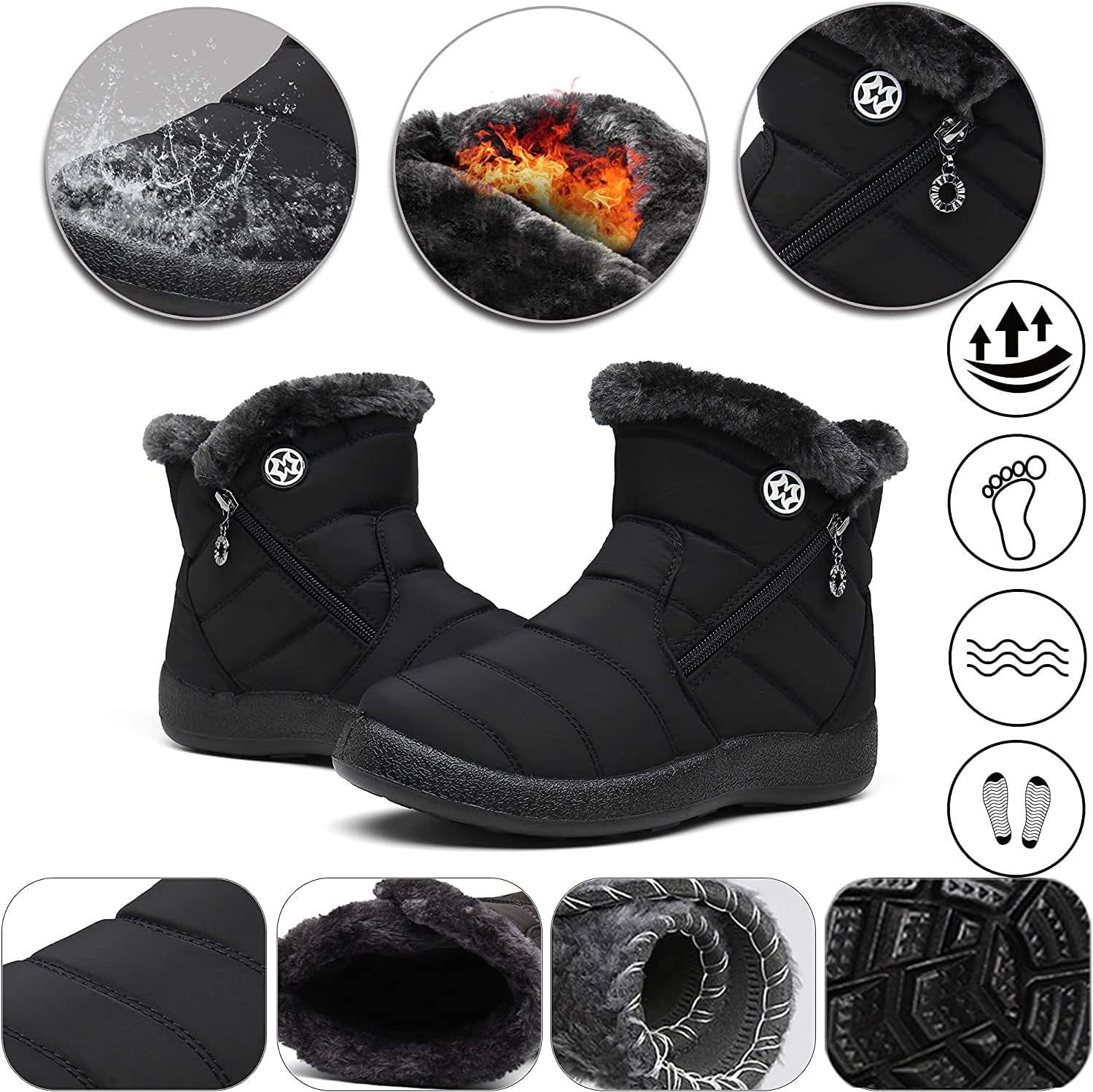 Detalle 2 de Gaatpot Botas de Mujer Invierno Forradas con Pelo 36-43