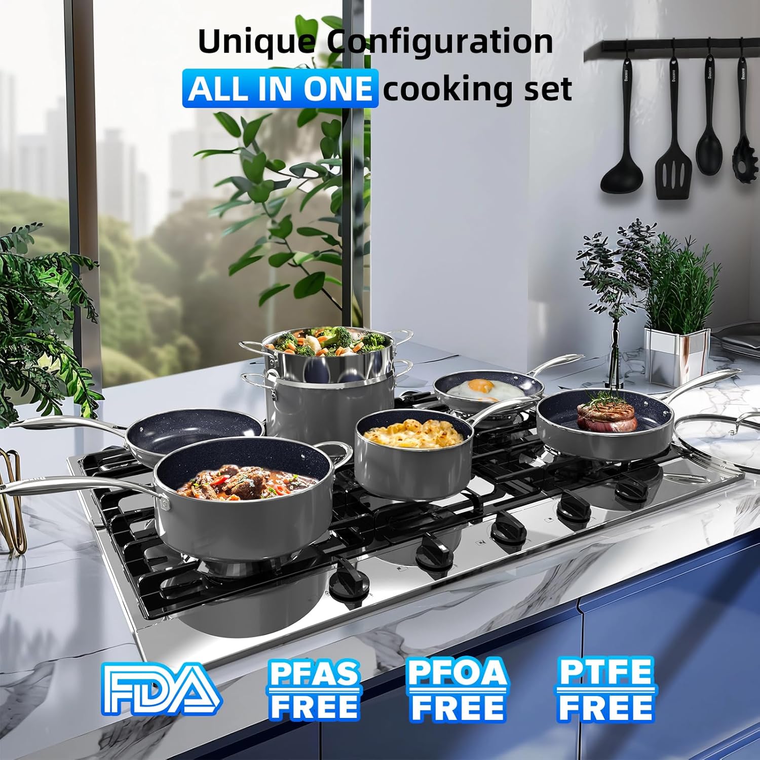 Thumbnail 2 de Deluxe DUXANO 14PC Healthy Pots and Pans Set with 9H Diamond-Level Coating