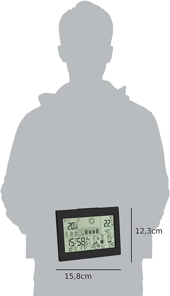 Thumbnail 1 de Stazione meteo TFA Dostmann Horizon 35.1155.01: stazione con sensore esterno, orologio radio e controllo completo del meteo