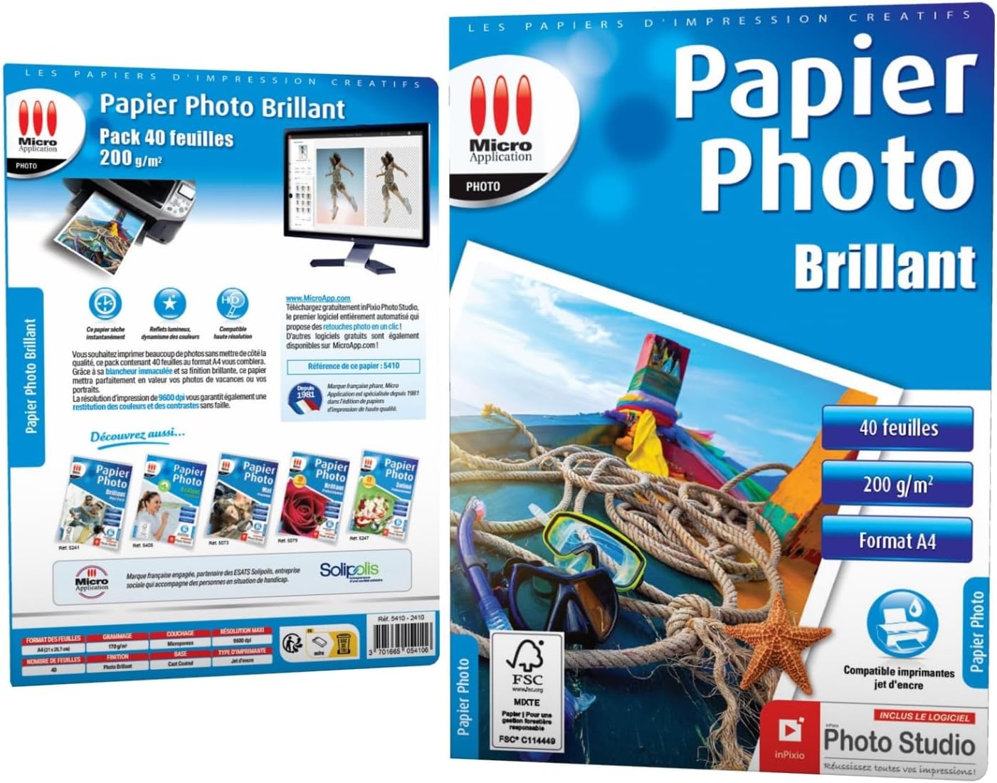 Detalle 1 de Micro Application 5410 glanzend fotopapier A4, 200 g/m², 40 vellen