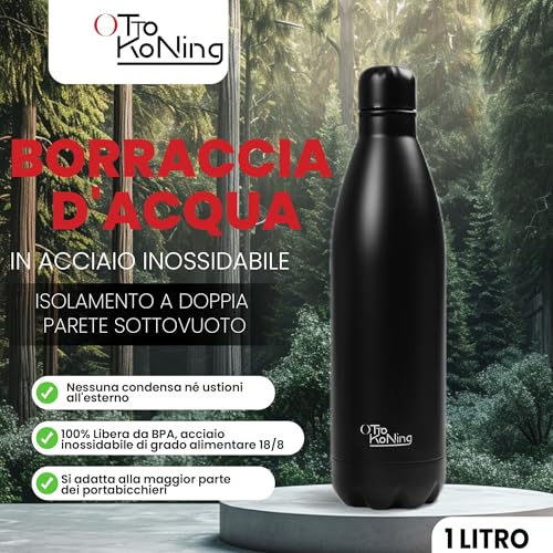 Detalle 2 de OTTO KONING Borraccia Termica 1 L Acciaio Inox a Doppia Parete