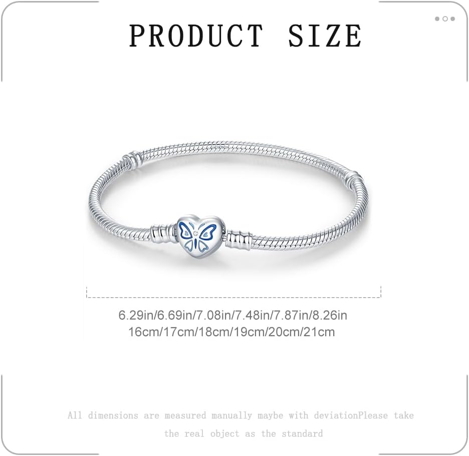 Thumbnail 3 de BOIGEGU Armband Damen versilbert – Herz- und Schlangen-Gliederarmband