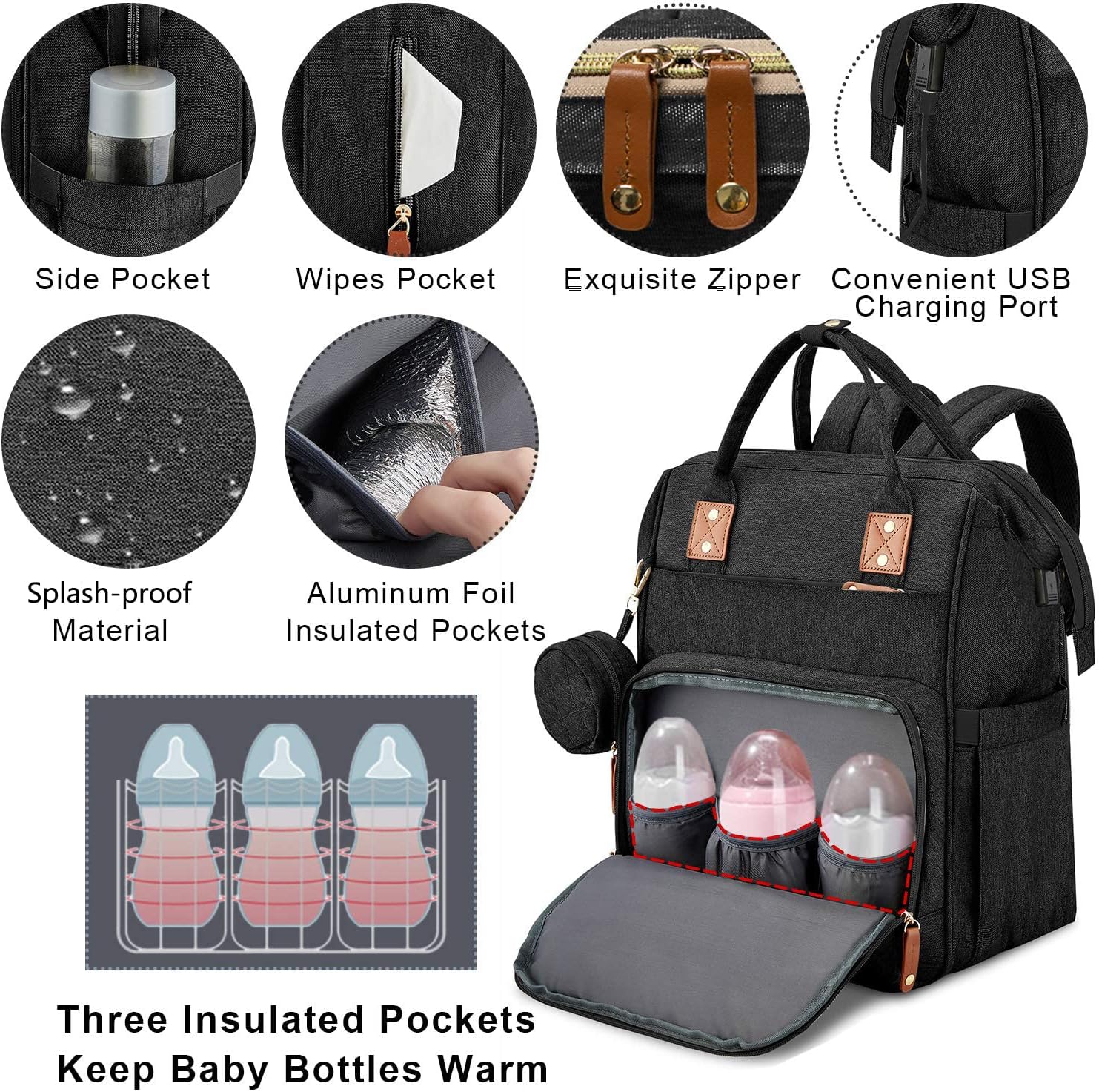 Thumbnail 2 de Fexkean Baby Diaper Backpack: A Practical Unisex Travel Companion for Parents