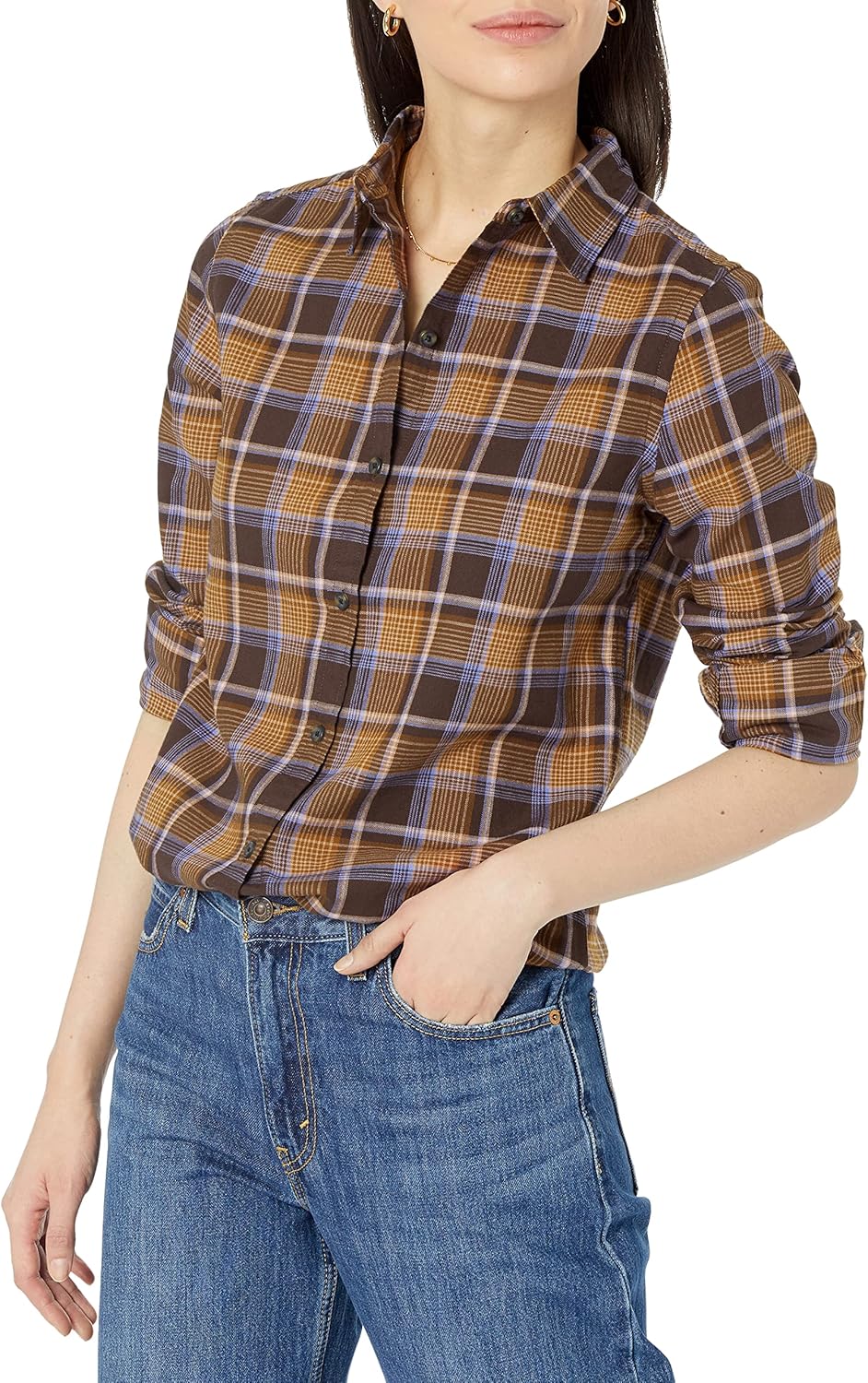Thumbnail 6 de Amazon Essentials Donna camicia in flanella leggera a maniche lunghe con vestibilità classica