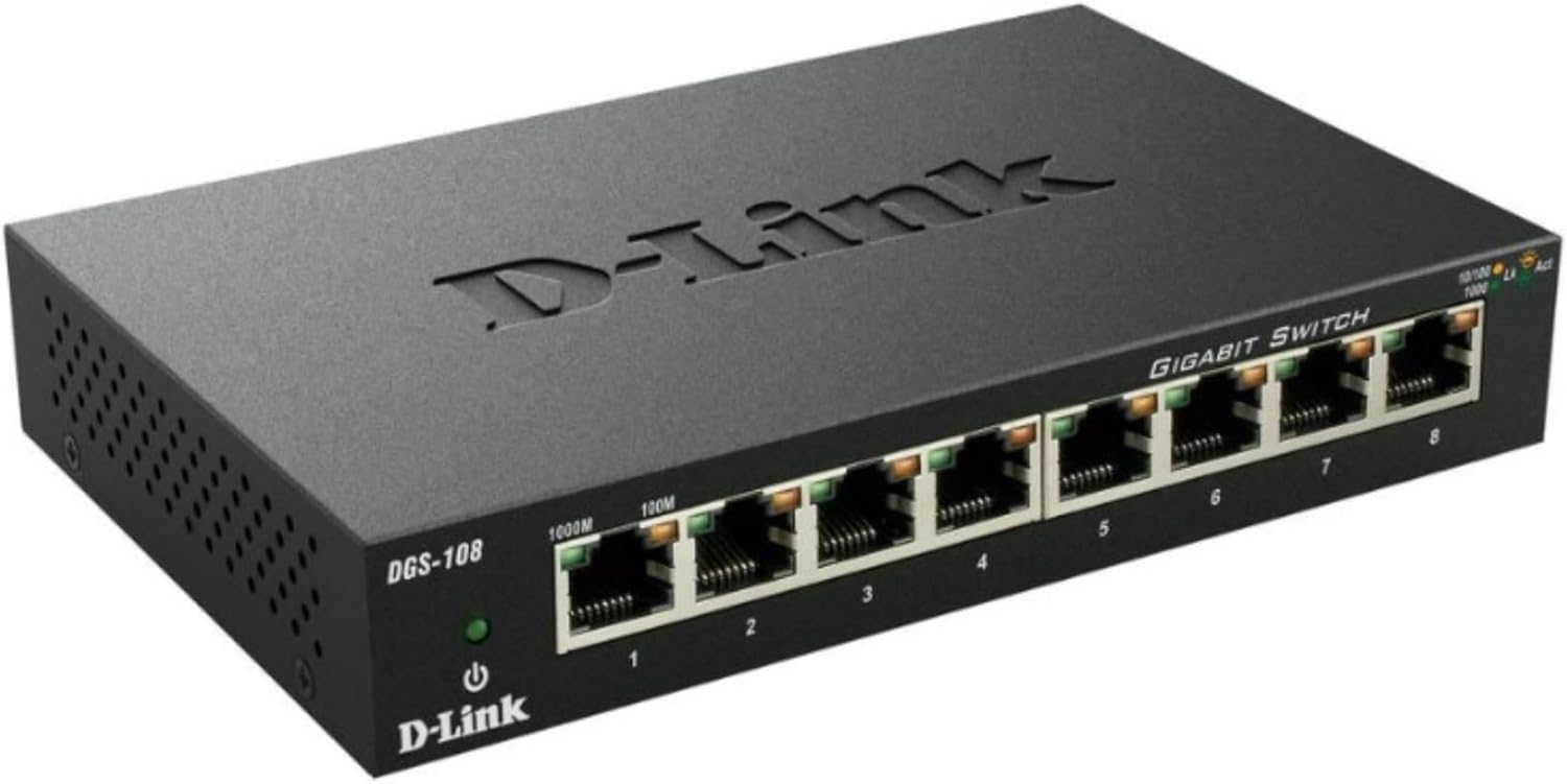 Thumbnail 4 de D-Link DGS-108 8-Port Layer2 Gigabit-Switch (lüfterlos, Metallgehäuse) für bis zu 2000 Mbit/s pro Port