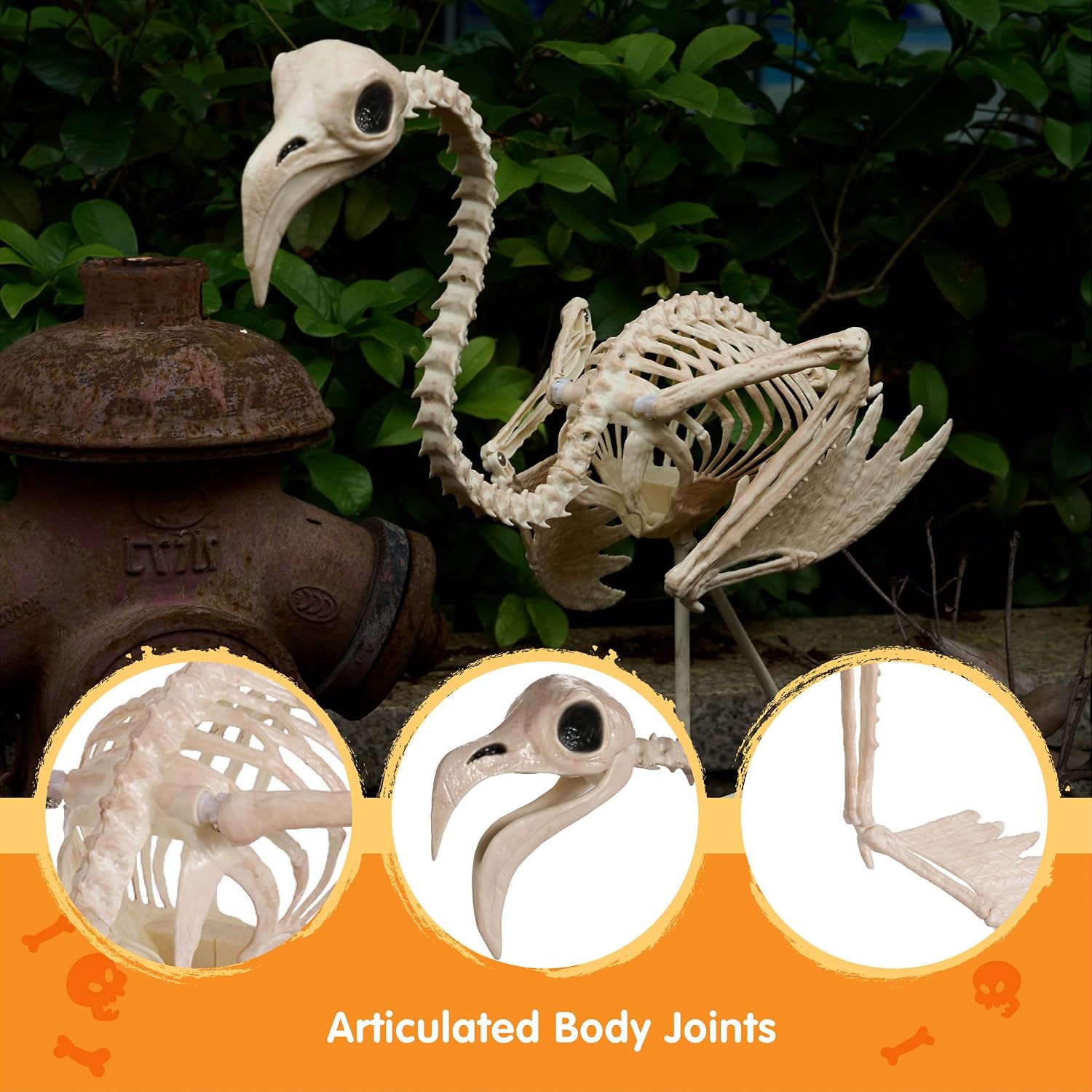 Detalle de JOYIN 16281 Flamingo Skeleton Halloween Decoration, 27.6-Inch Posable Plastic