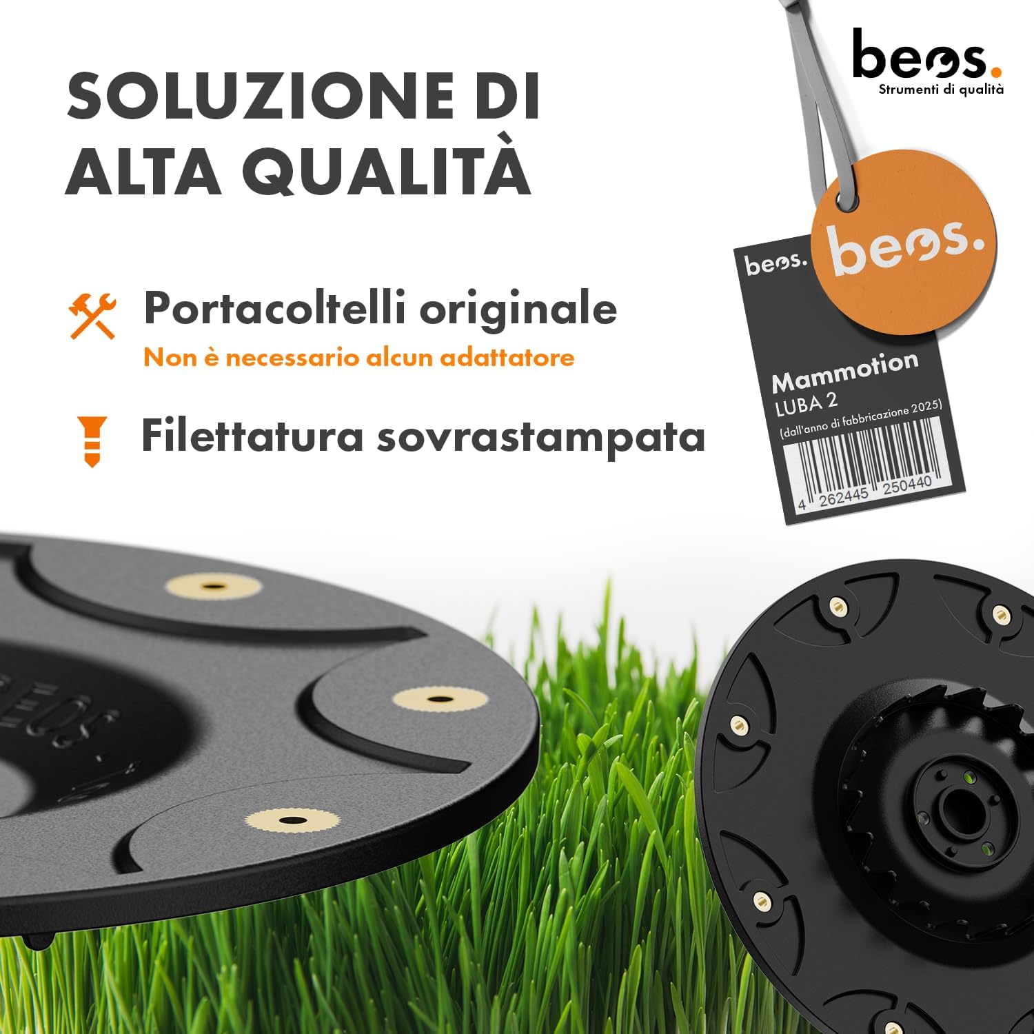 Thumbnail 3 de BEOS Dischi di taglio per robot tosaerba Premium compatibili con Mammotion LUBA2 AWD (dal 2025 in poi) – 2 piatti per 8 lame, Ø 173 mm