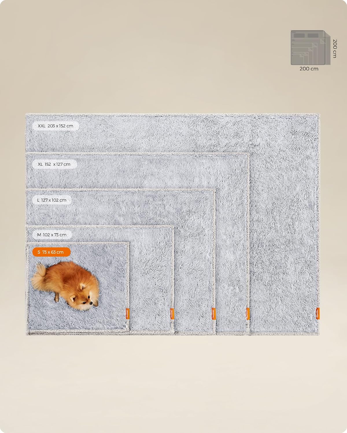 Detalle de Feandrea Couverture Chien Hydrofuge, longue et réversible pour chiens miniatures et chats (73 x 63 cm, gris ombré)