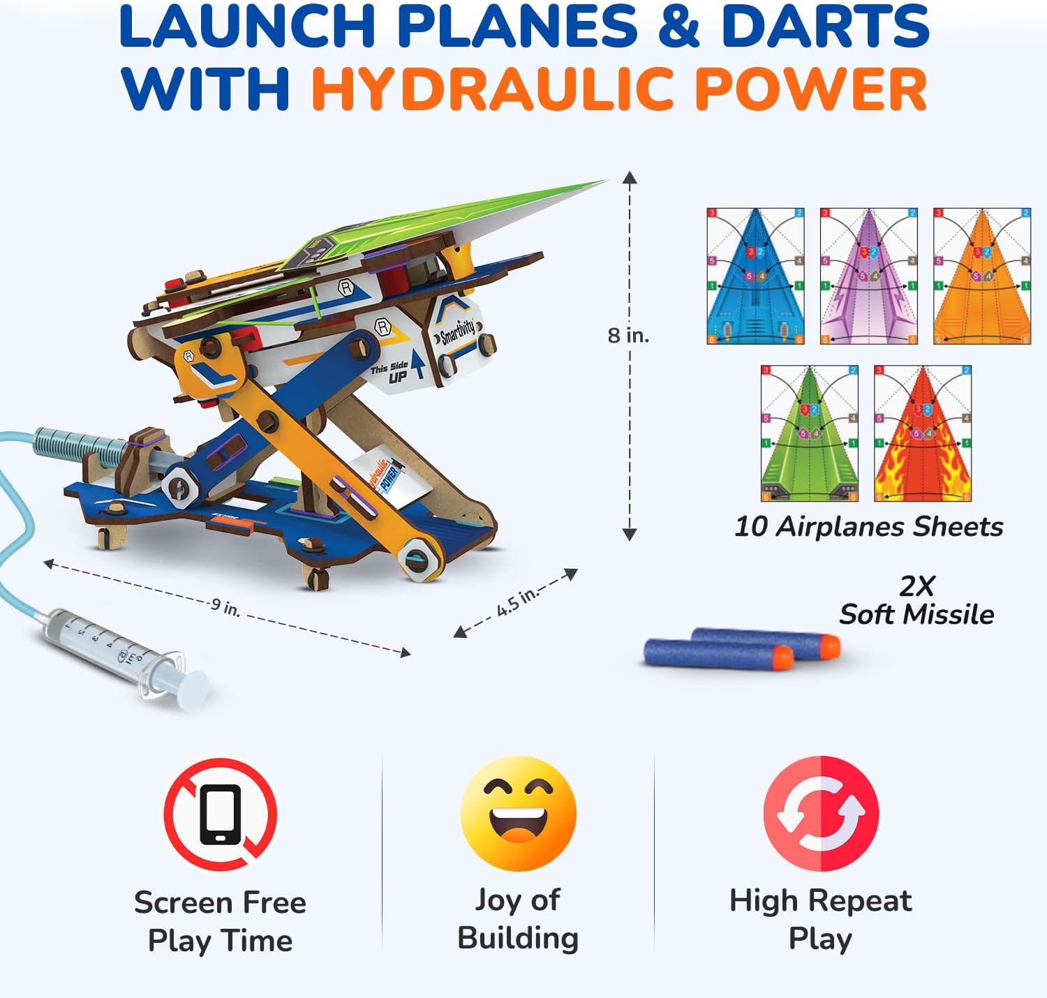 Thumbnail 3 de Smartivity DIY 2in1 Hydraulic Paper Airplanes & Darts Launcher STEM Toy